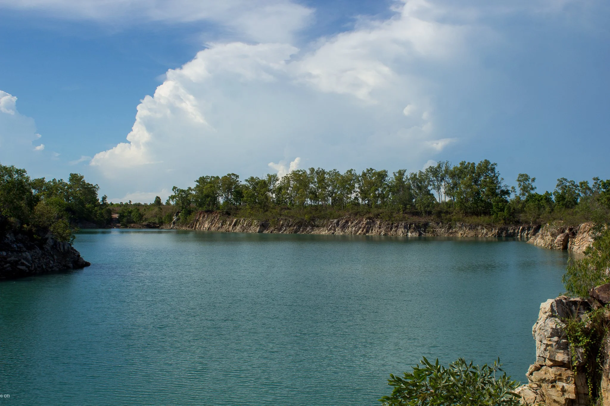 A water filled quarry near Darwin, Australia.