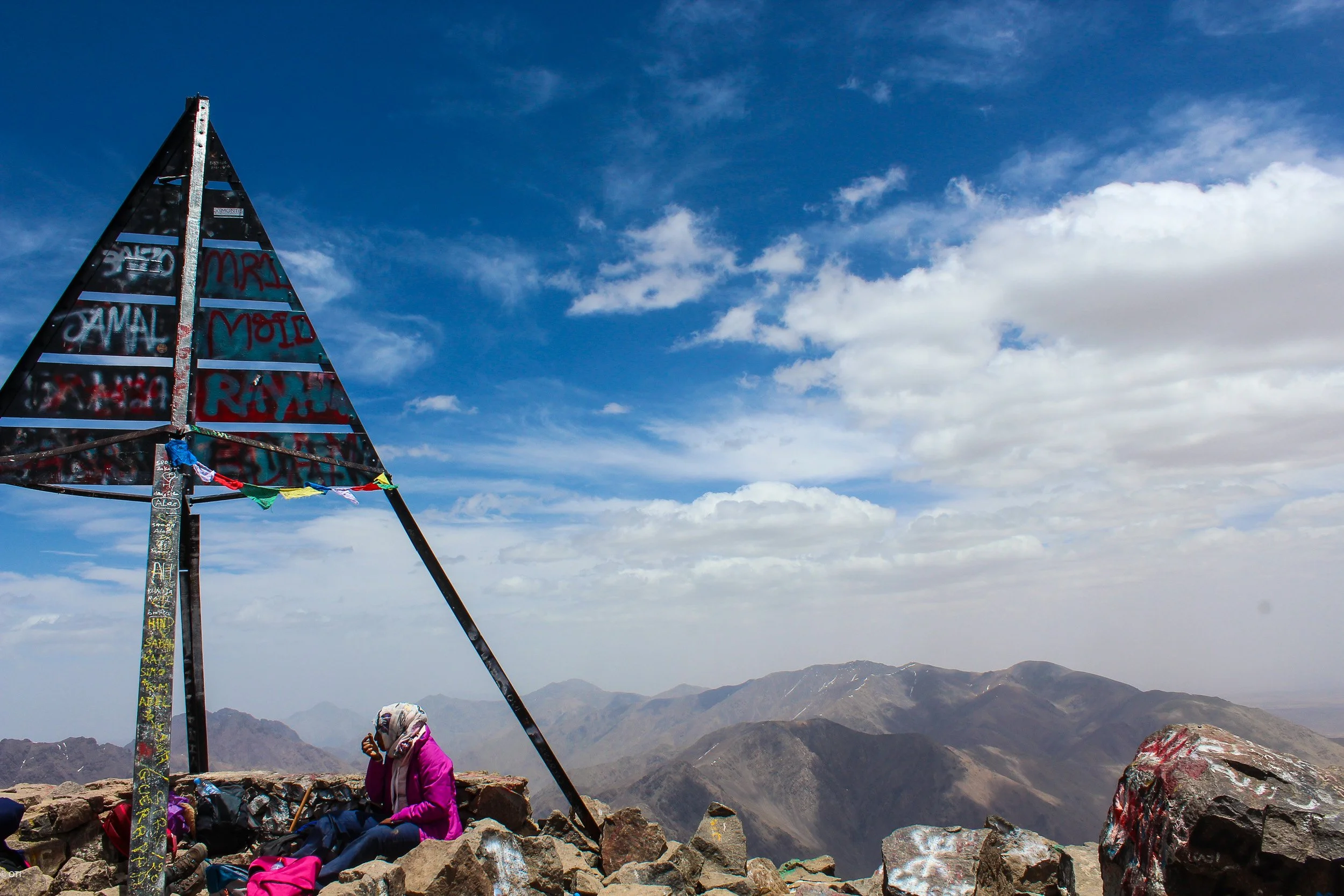 Mount Toubkal Summit in Toubkal National Park in Morocco.