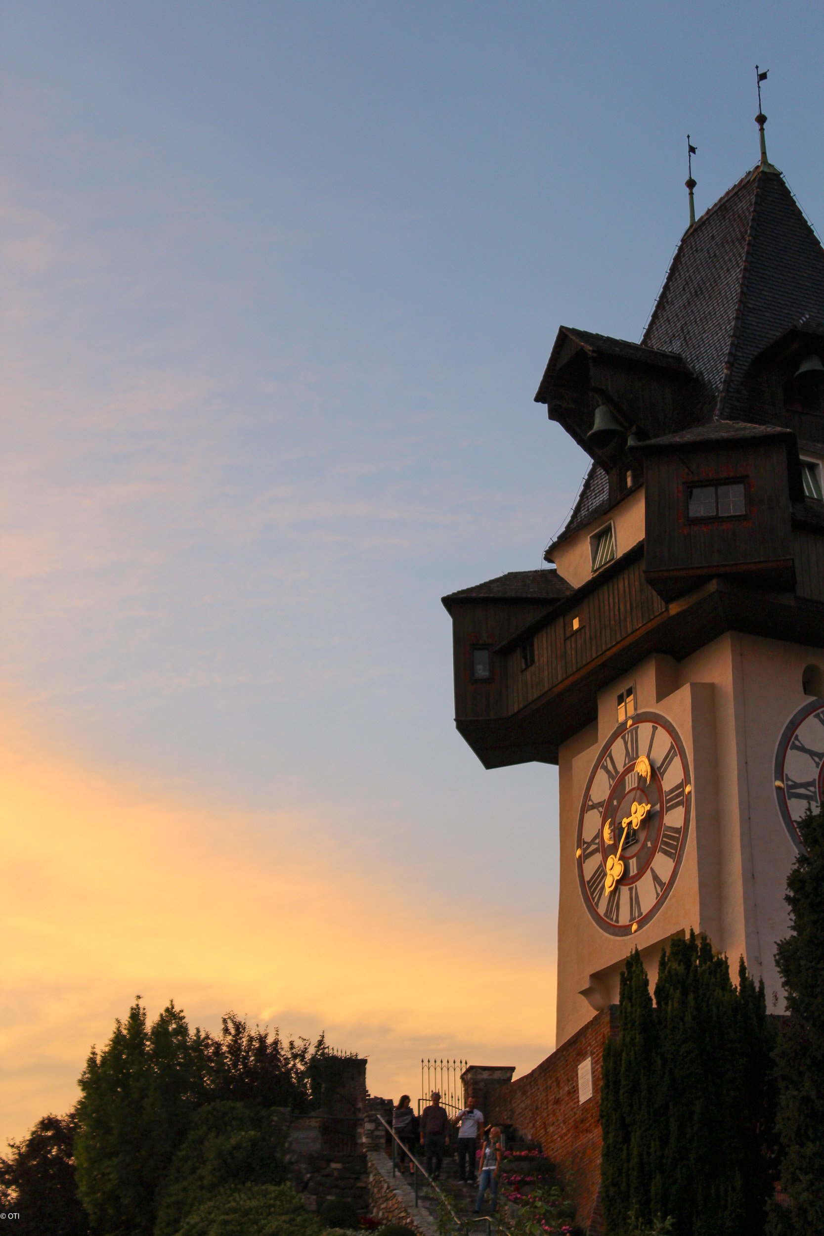 Schlossberg Clock Tower - Uhrturm - in Graz, Austria.