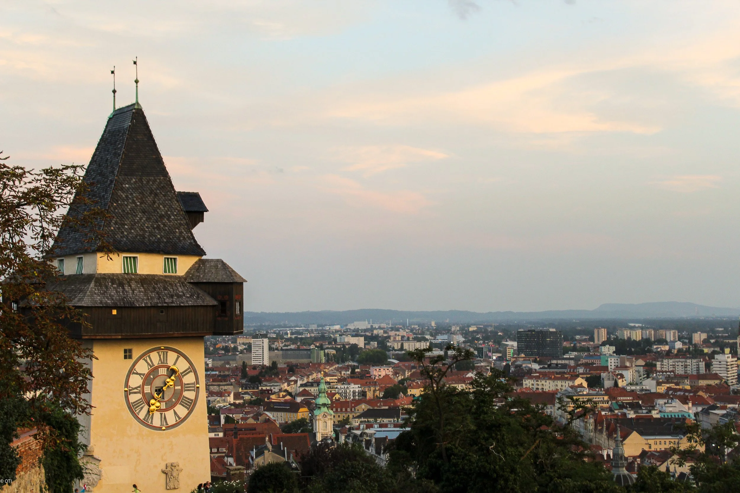 Schlossberg Clock Tower - Uhrturm - in Graz, Austria.