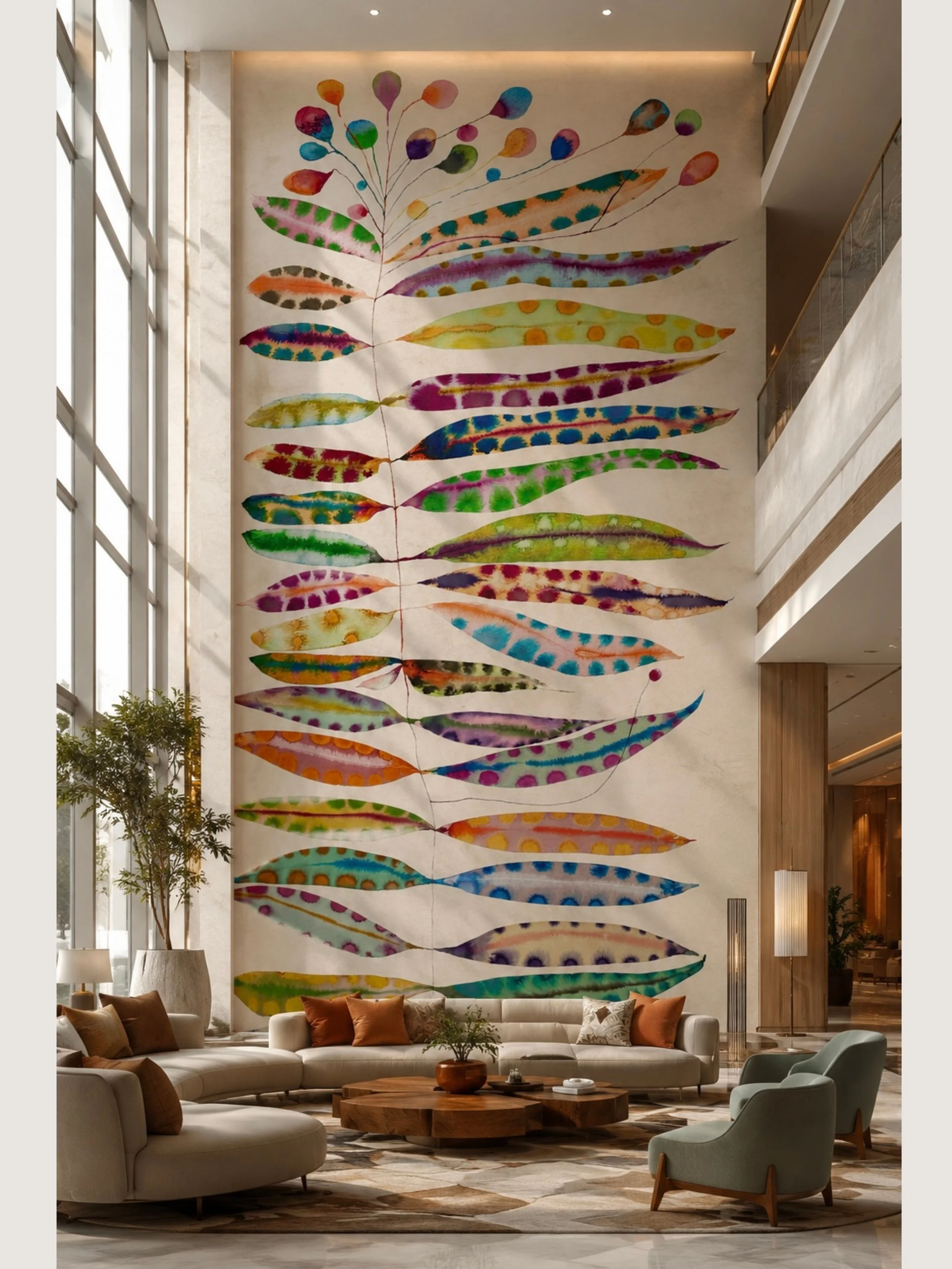 Feather Plant Stalk Mural