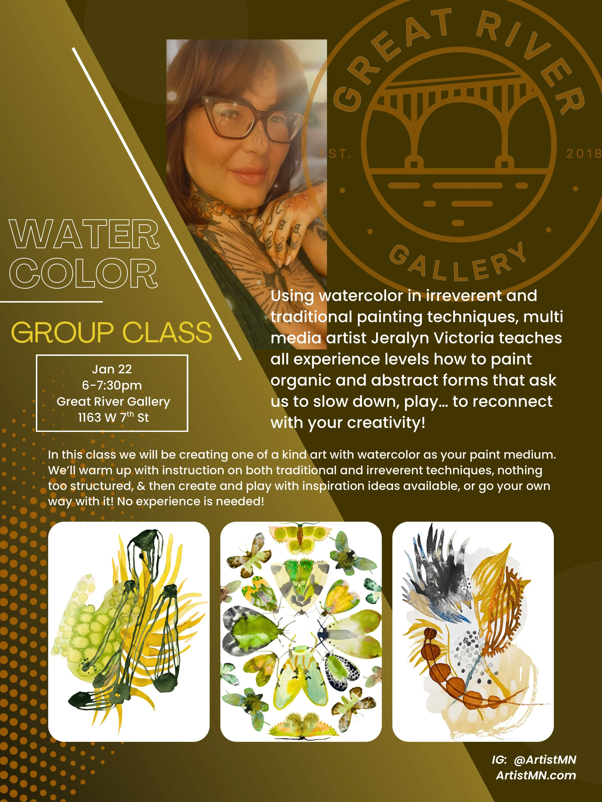 Private Watercolor Lesson: 1-5 Ppl