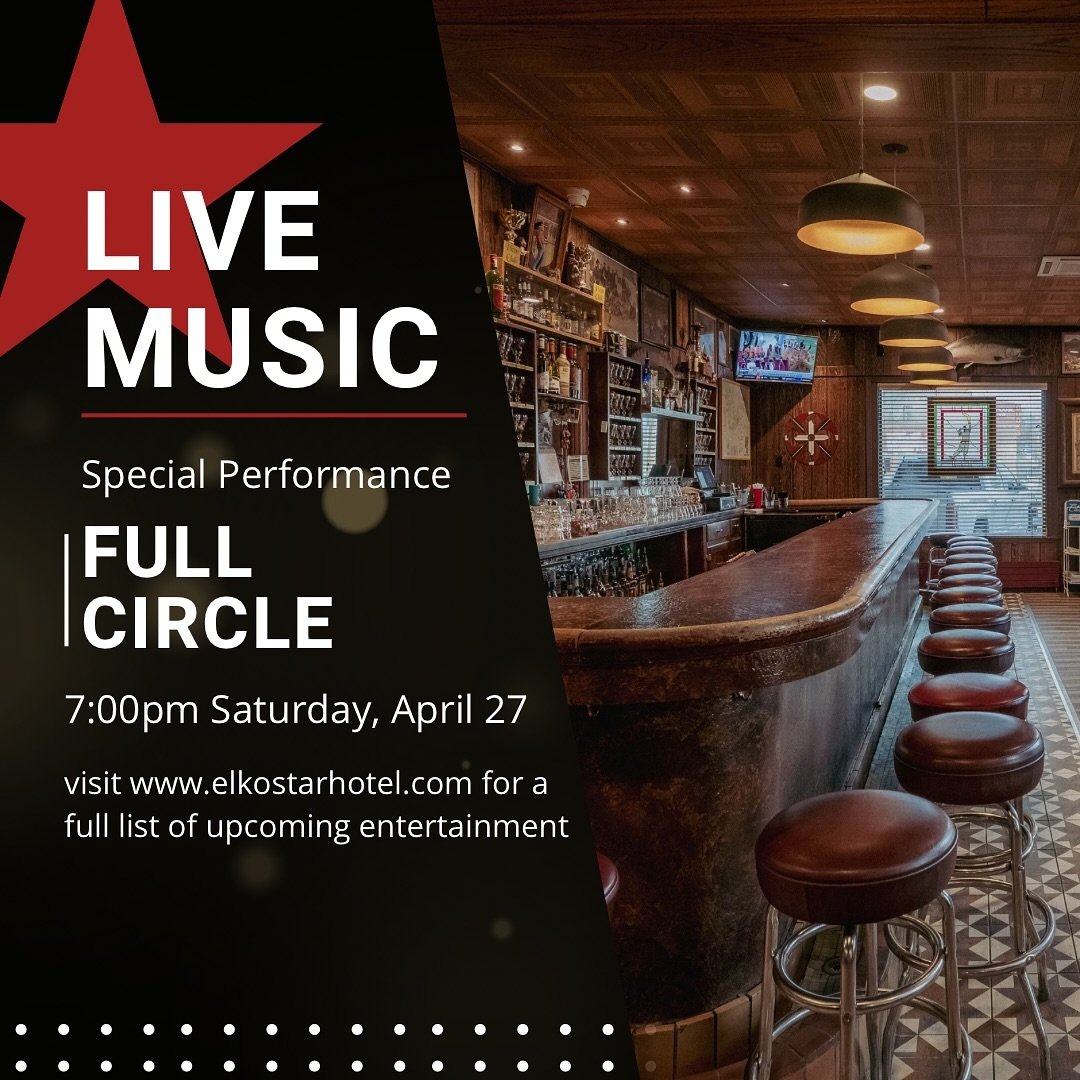 🌟 TOMORROW 🌟 
Join us for live music by Full Circle starting at 7pm! While you&rsquo;re here, sip on one of our signature drinks. Our Paloma, Aperol Spritz, or Whisky Smash are perfect for Spring! 🍹

For a full list of our upcoming entertainment, 