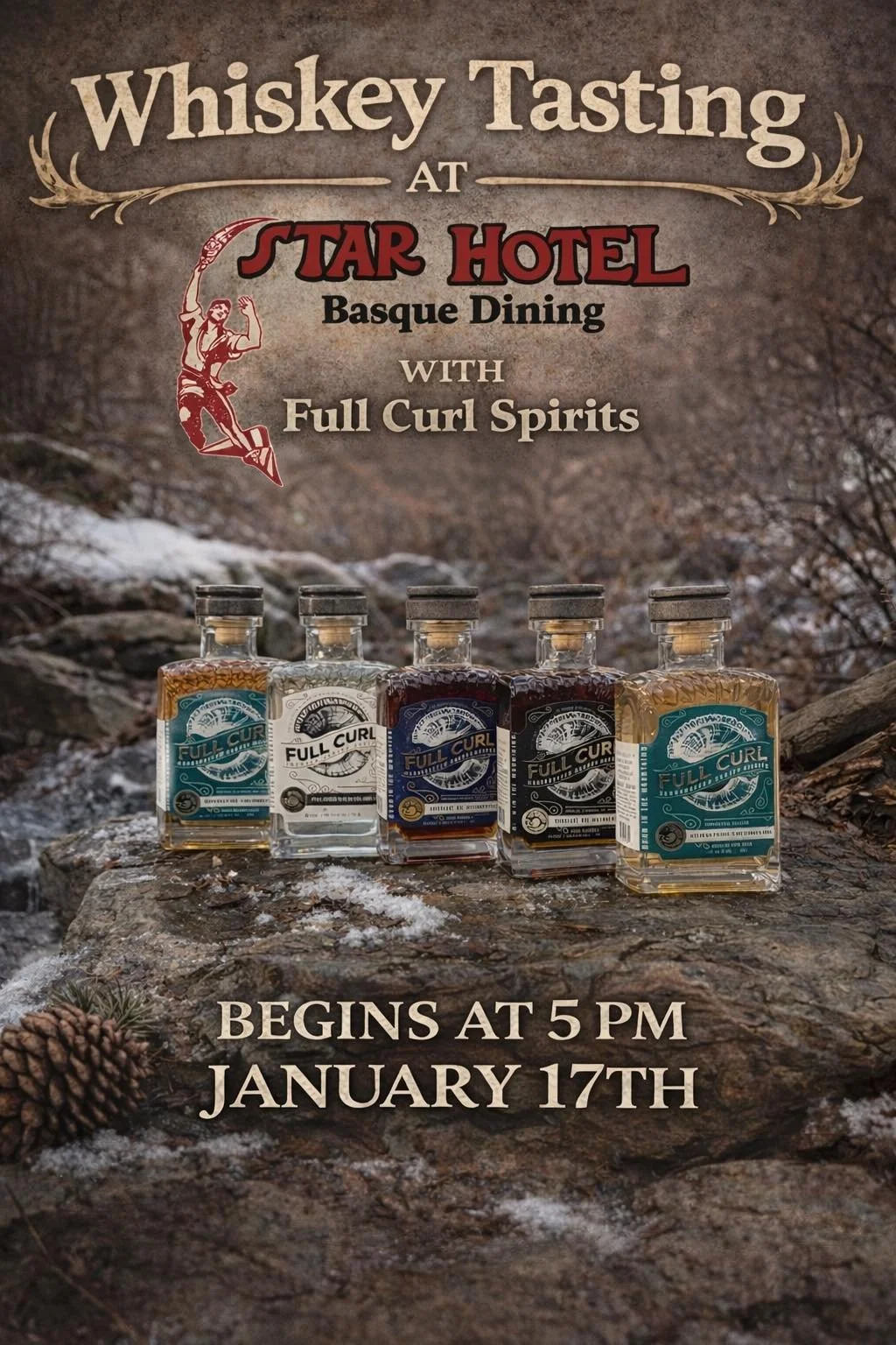 Whiskey Tasting with Full Curl Spirits followed by live music with January Baker