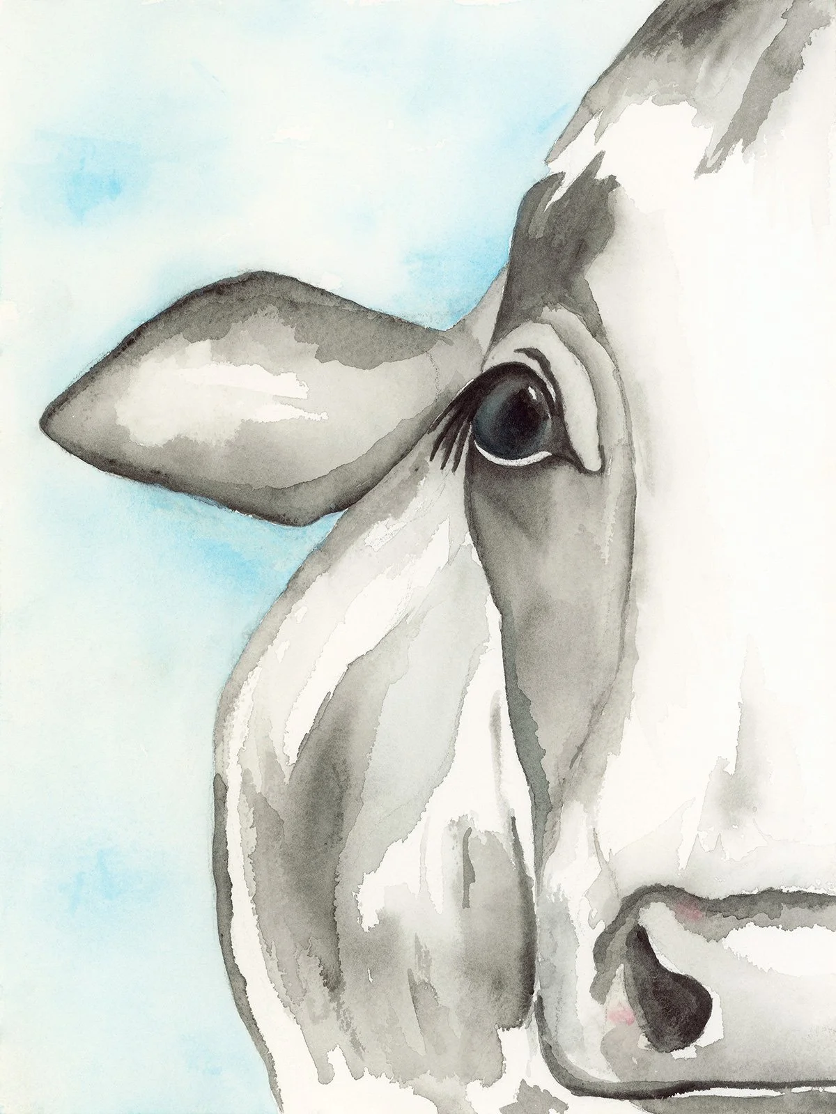 she's blue - watercolor on 9x12