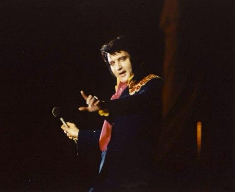 May 4, 1975 Lake Charles, Louisiana (evening show)

Outfit: Navy Blue Two Piece with Red Armadillo print
