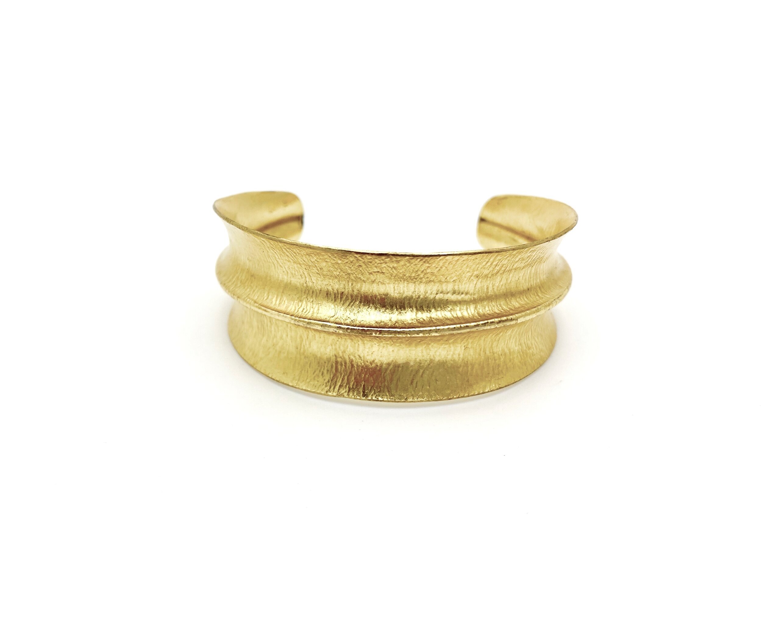 BRASS RIPPLE CUFF BRACELET