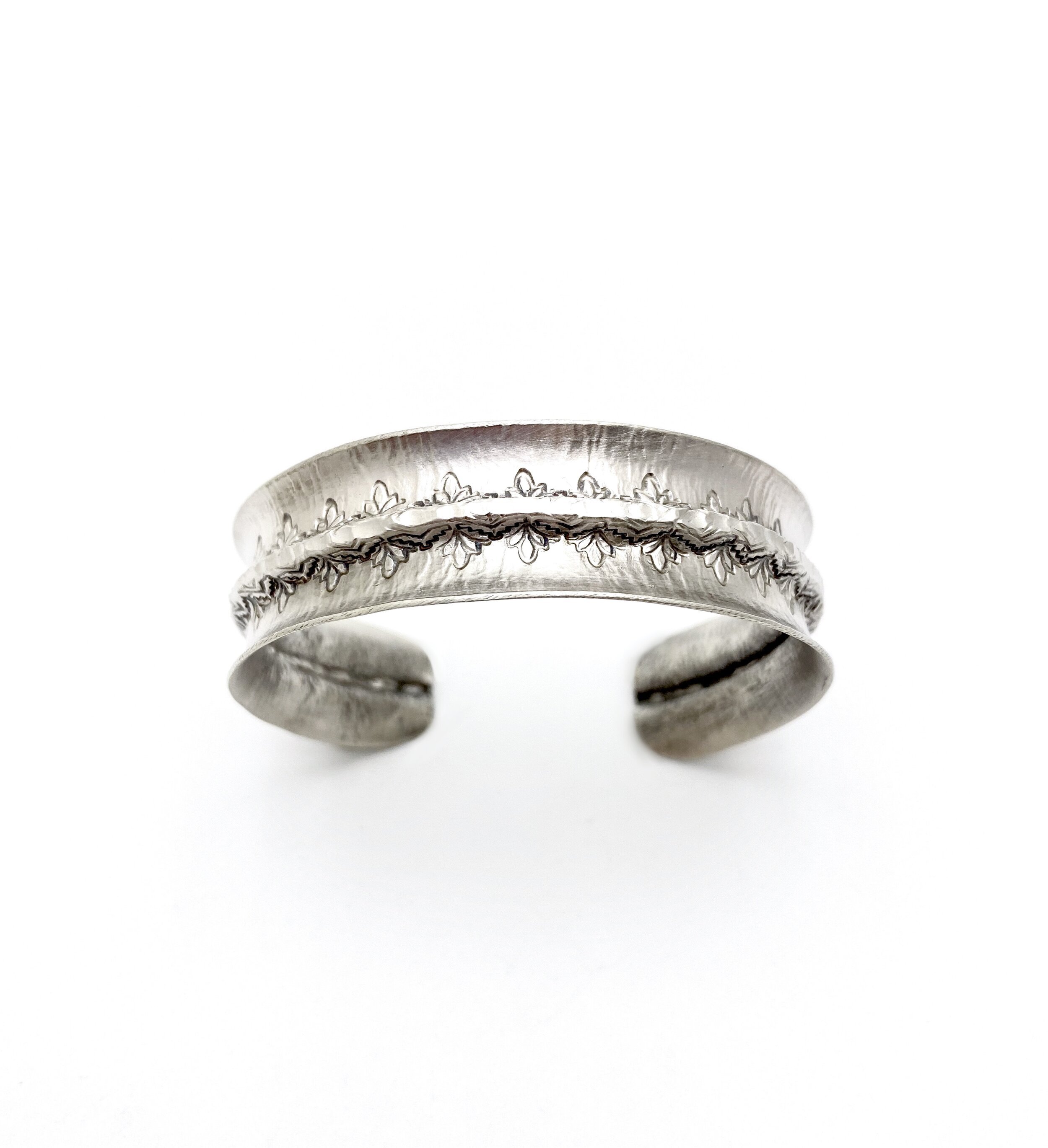 STAMPED RIPPLE CUFF BRACELET