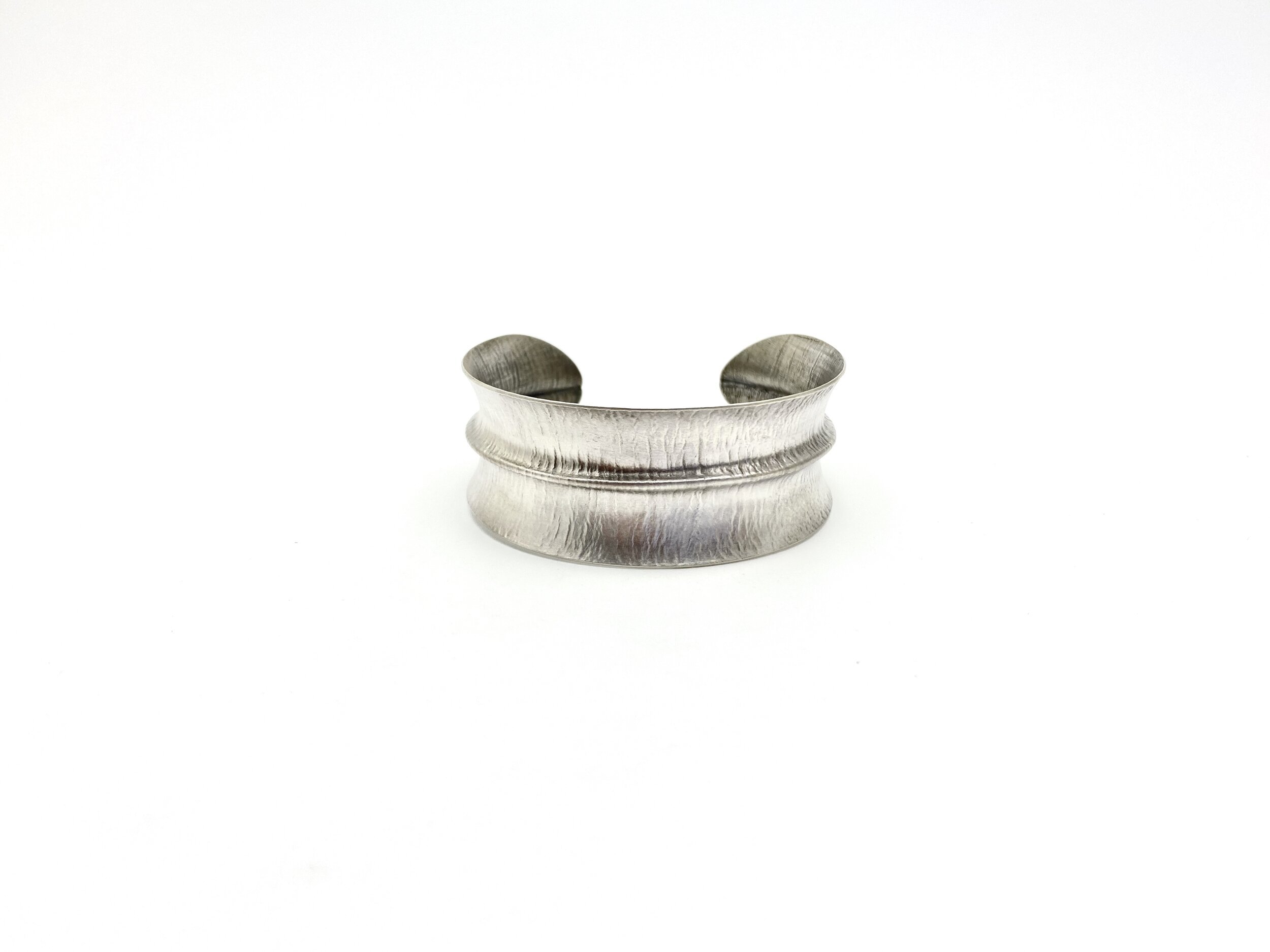 SILVER RIPPLE CUFF BRACELET