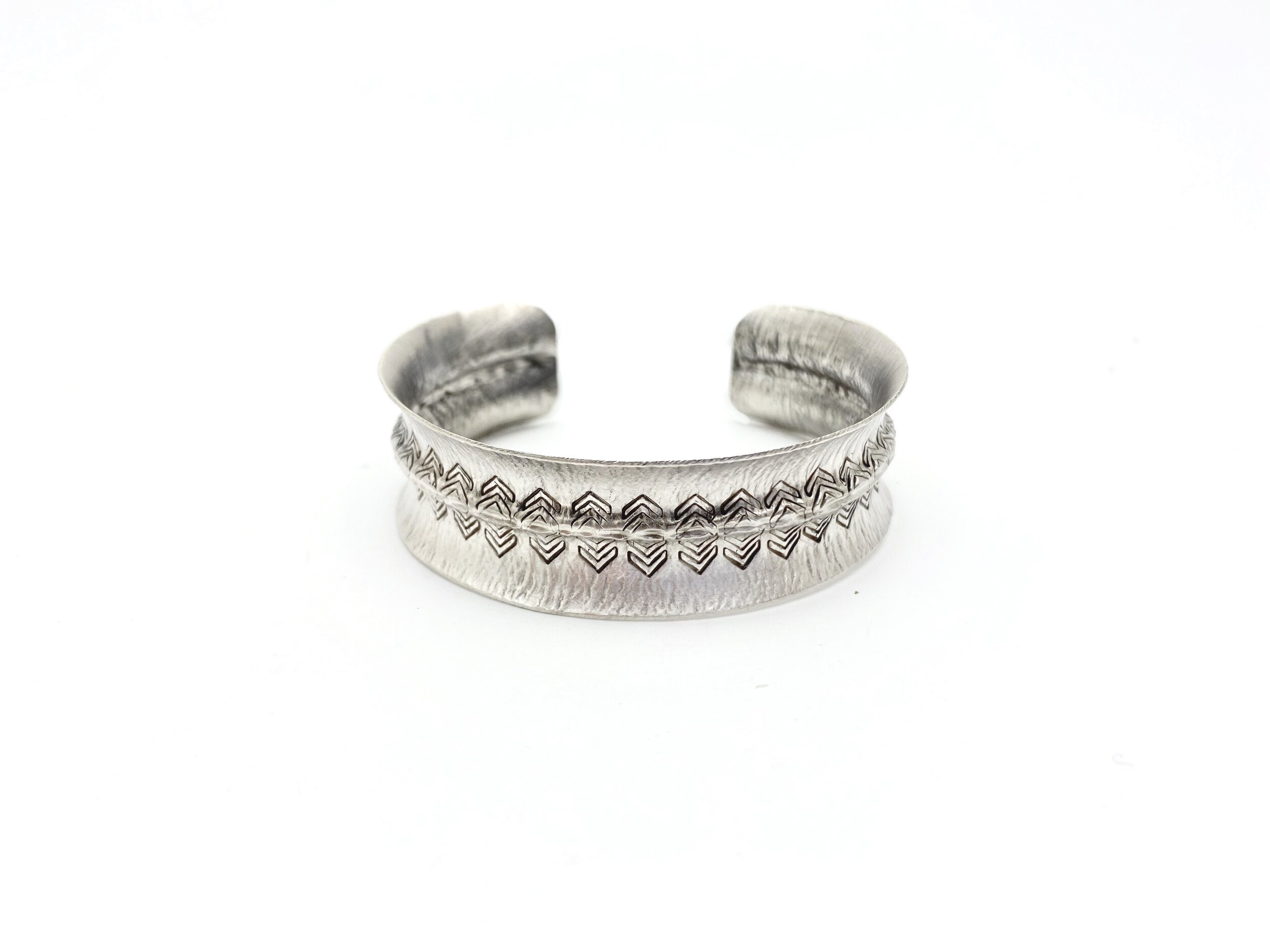 SILVER CHEVRON CUFF BRACELET
