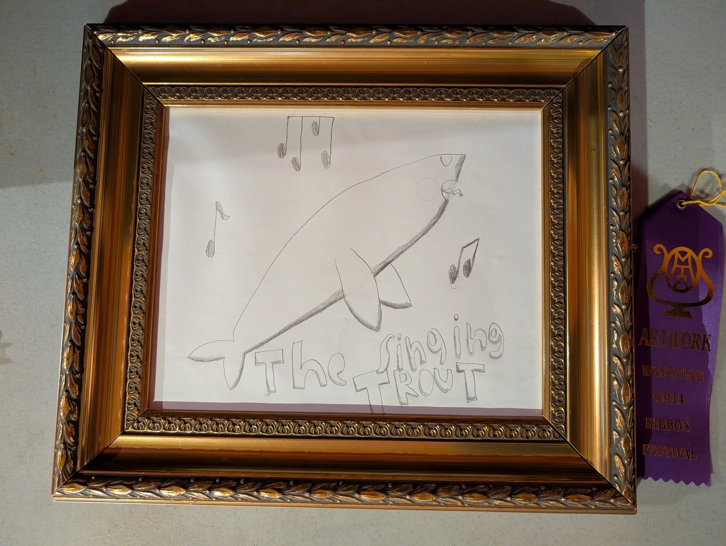 Pencil drawing of a Singing Trout