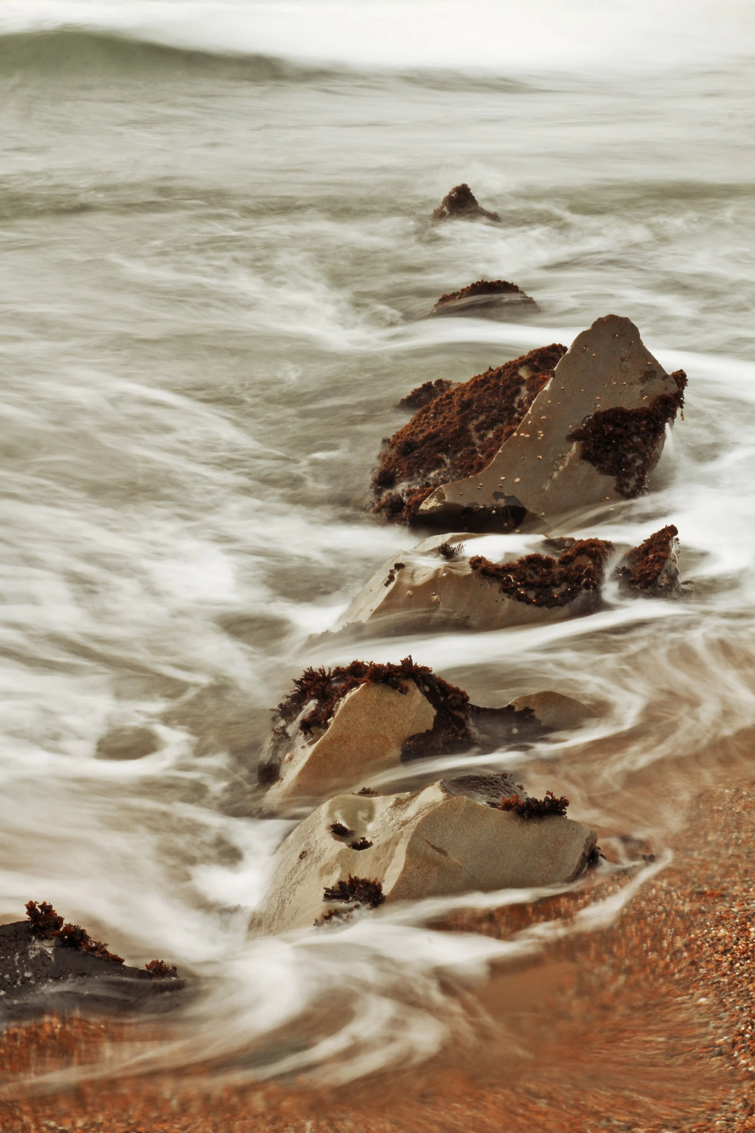 27. Receding Wave and Rocks: Santa Cruz County, CA