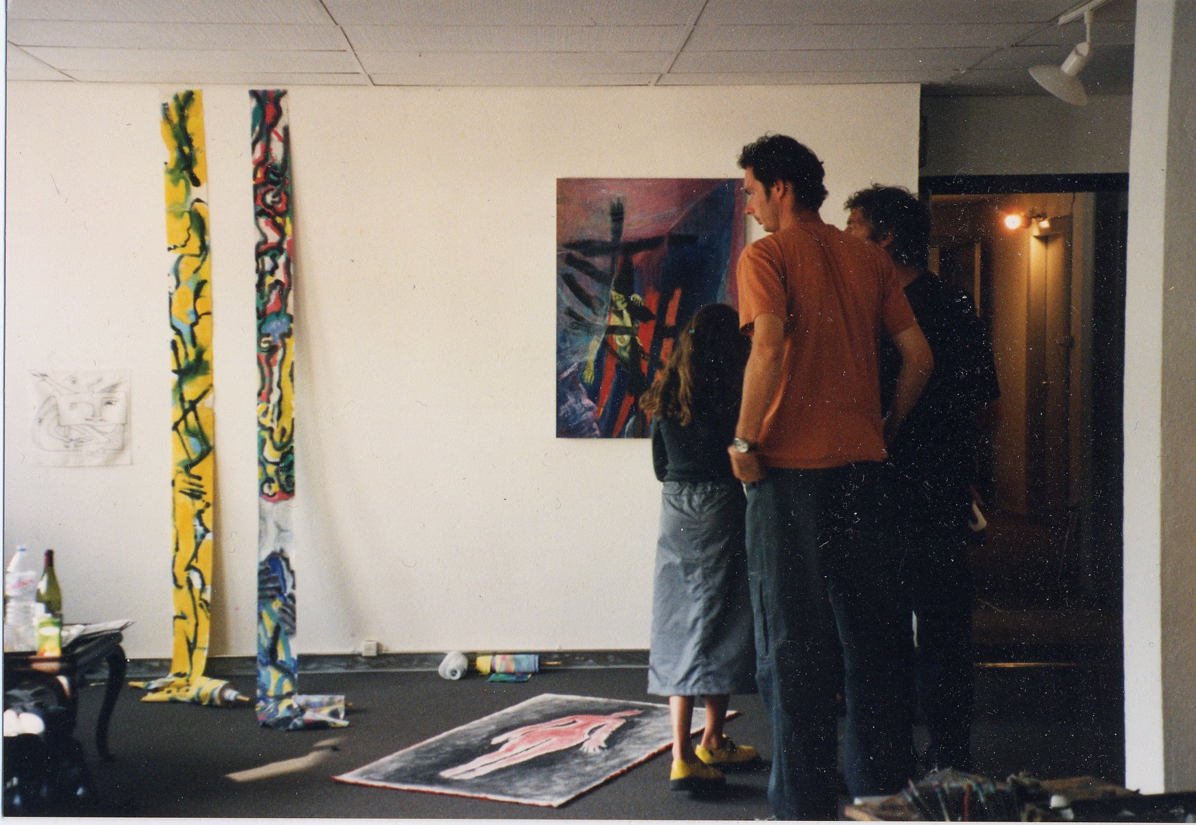 Visiteurs dans l'atelier