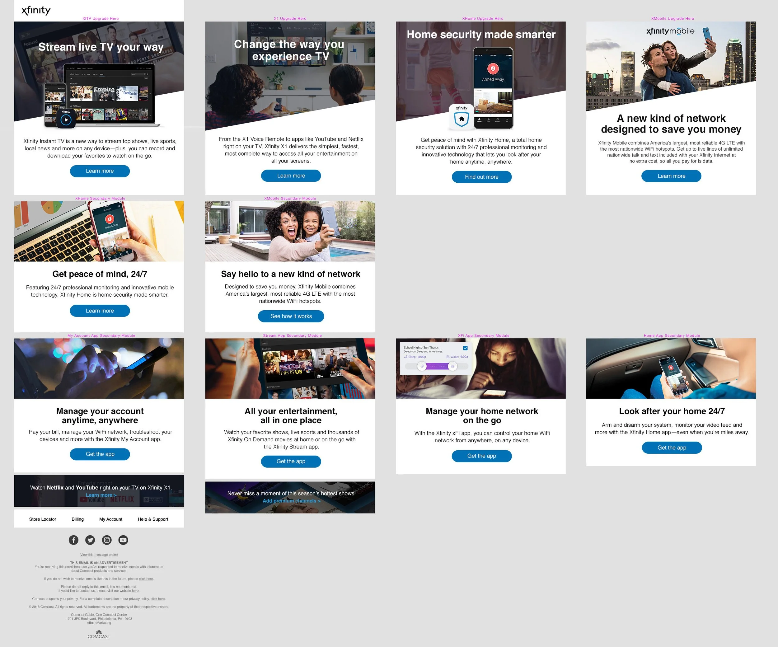 An upgrade email sent to existing users by segment type