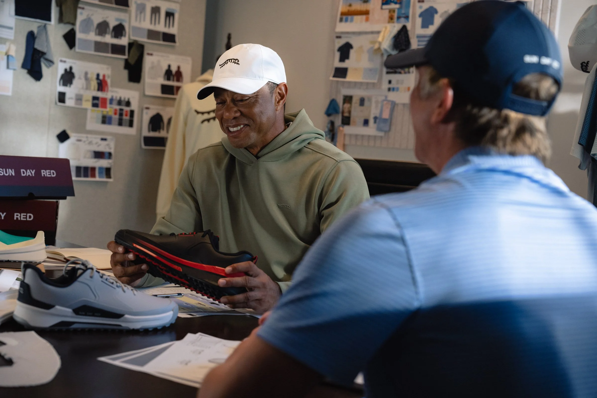 Tiger Woods portrait photographed for a premium golf apparel brand, Sun Day Red, advertising campaign by Los Angeles commercial photographer Garrett Byrum. Golf advertising photographer.