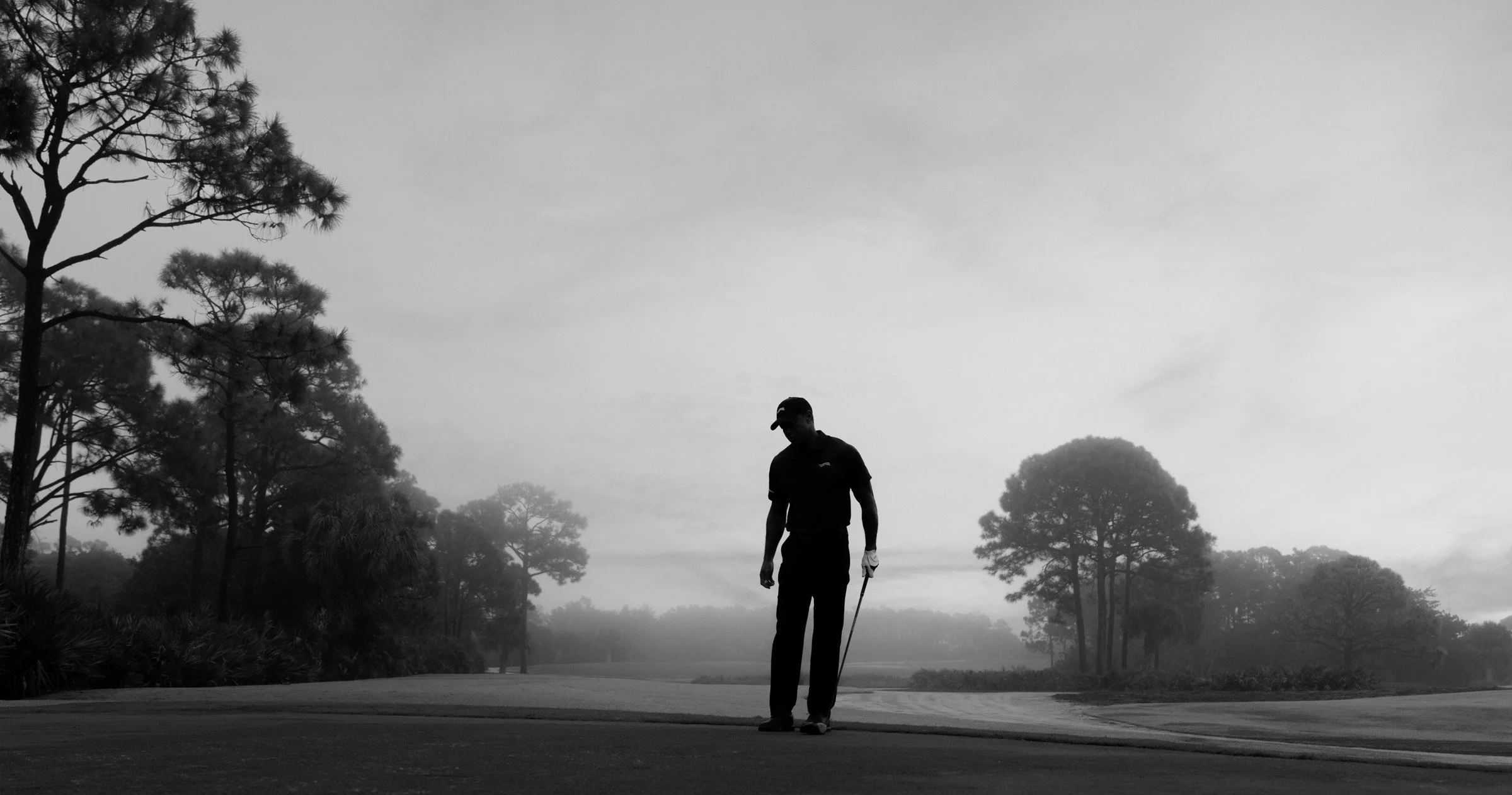 Tiger Woods photographed for a premium golf apparel brand, Sun Day Red, advertising campaign by Los Angeles commercial photographer Garrett Byrum. Golf advertising photographer