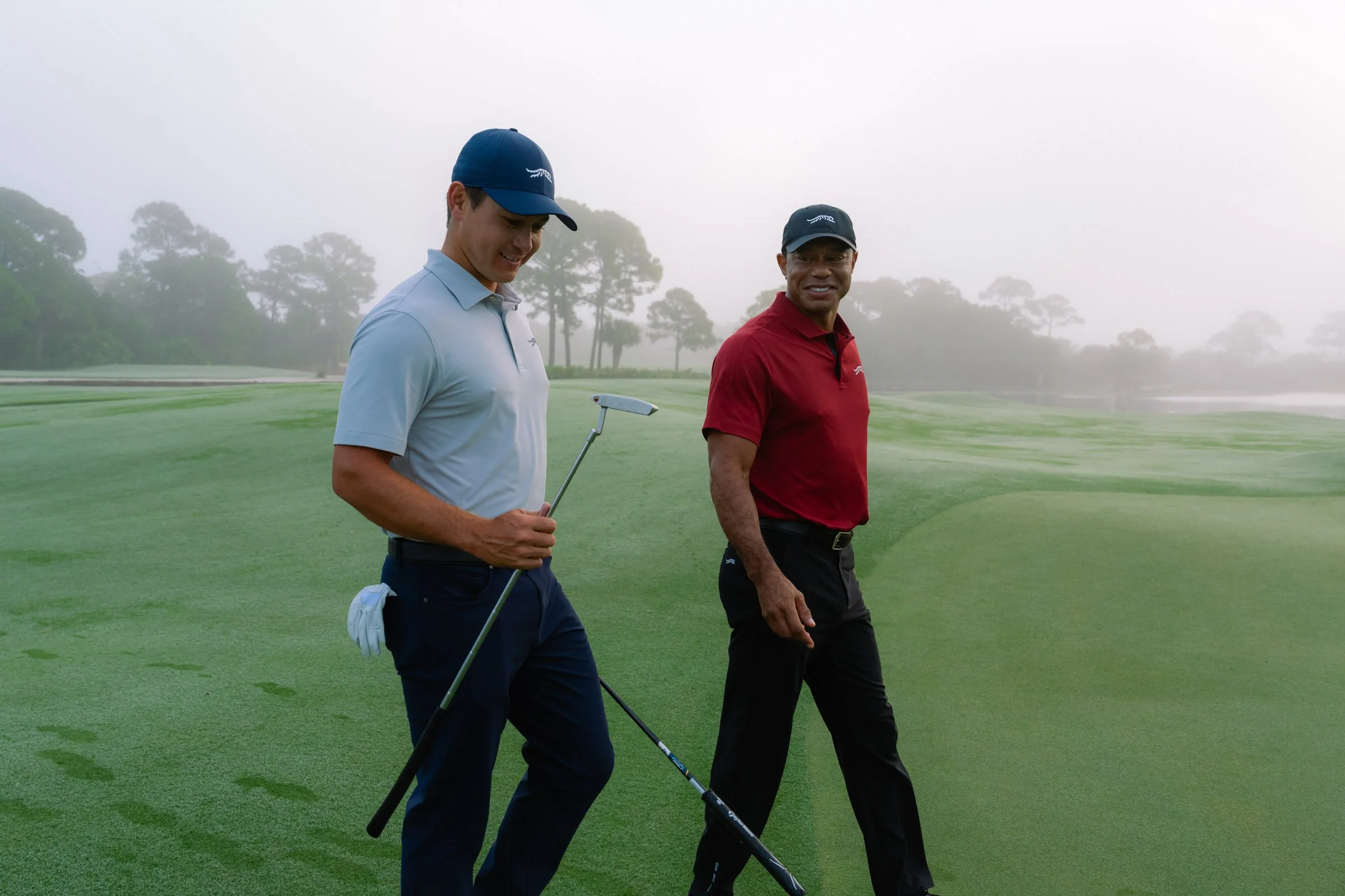 Tiger Woods portrait photographed for a premium golf apparel brand, Sun Day Red, advertising campaign by Los Angeles commercial photographer Garrett Byrum. Golf advertising photographer.