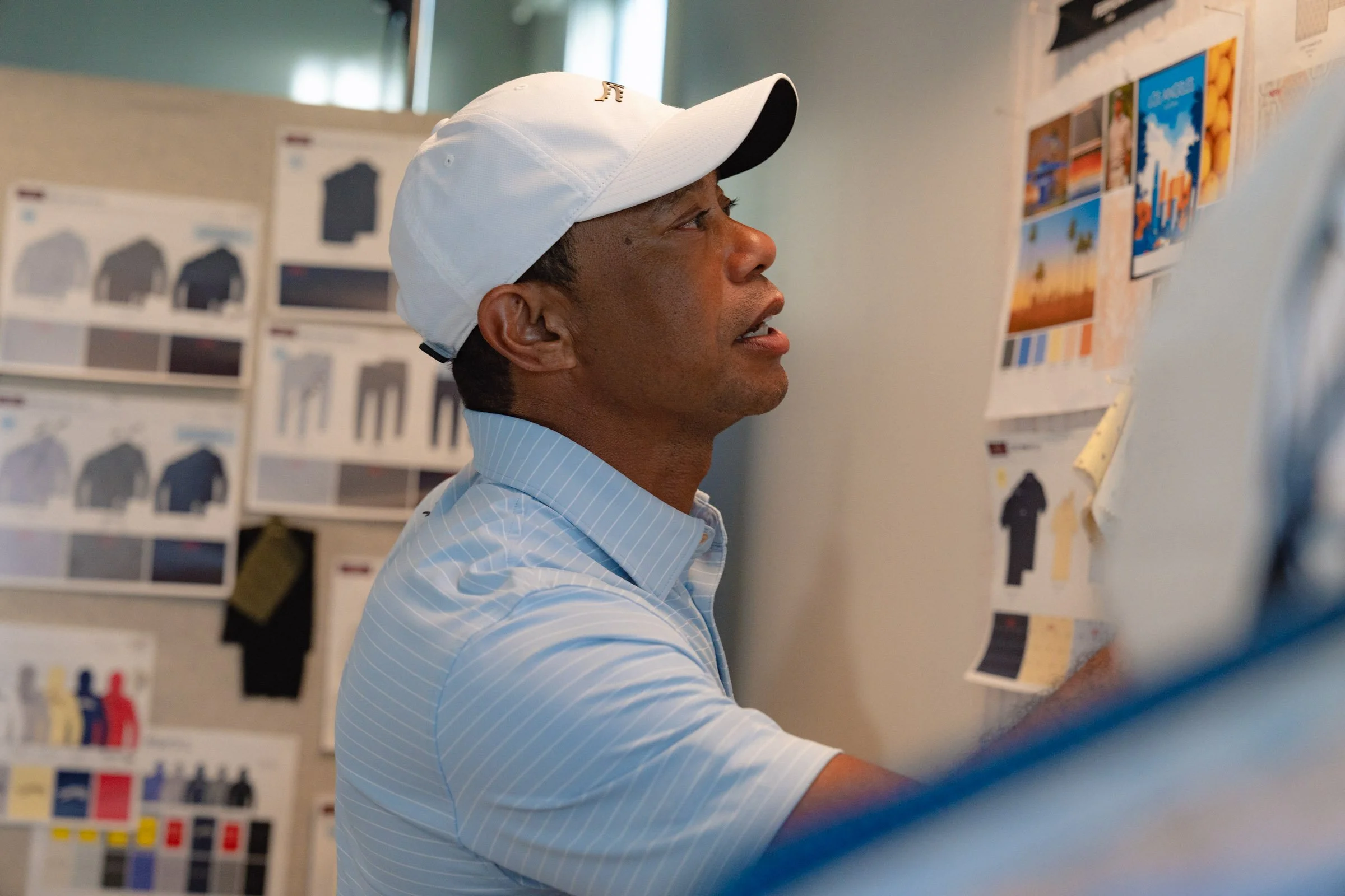 Tiger Woods photographed for a premium golf apparel brand, Sun Day Red, advertising campaign by Los Angeles commercial photographer Garrett Byrum. Golf advertising photographer.