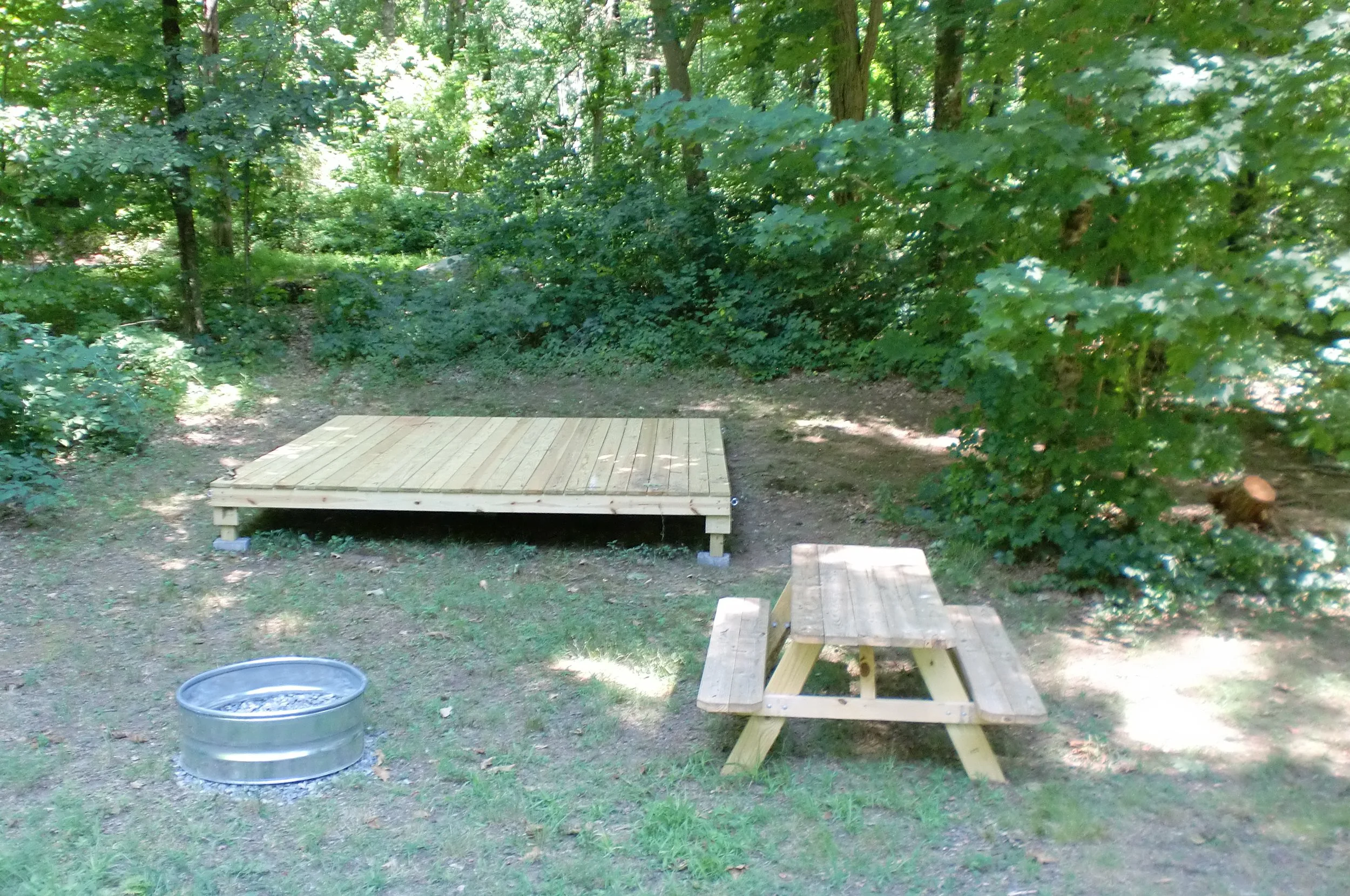 There are two tent sites with platforms