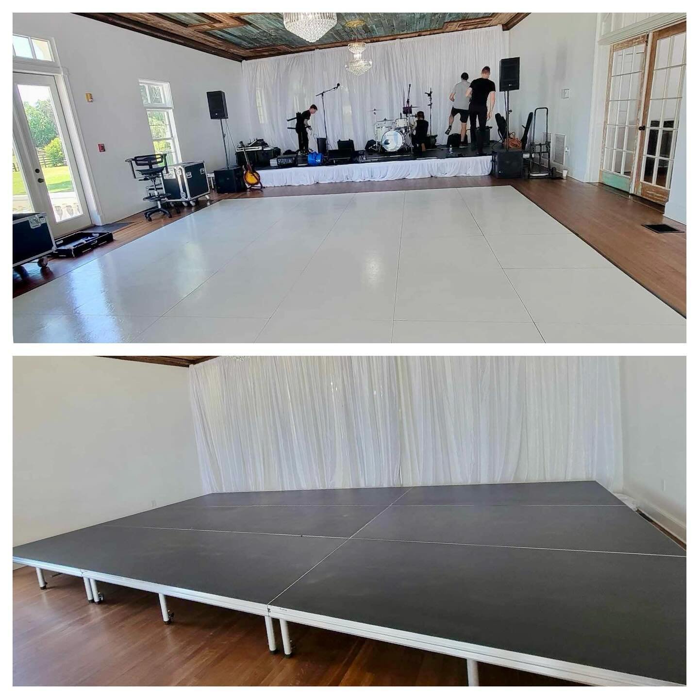 At Bella Cosa proving the 12x24 Stage, White Dance Floor, &amp; Draped Backdrop. Pleasure working with Across The Bay Rentals! &mdash;&mdash;&mdash;&mdash;&mdash;&mdash;&mdash;&mdash;&mdash;&mdash;&mdash;&mdash;&mdash;&mdash;&mdash;&mdash;&mdash;&mda