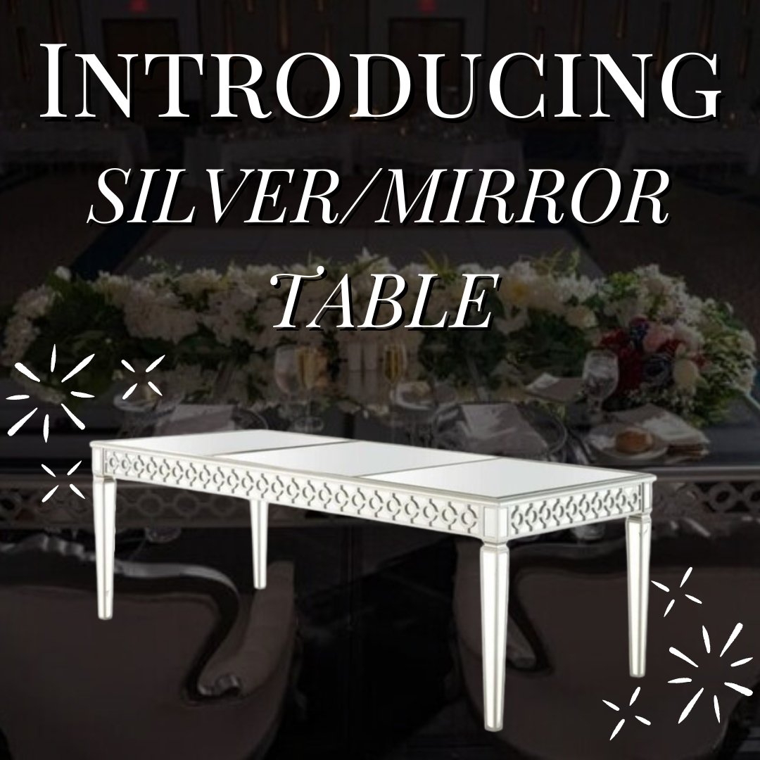 Introducing our Silver/Mirror Table, available on our website now! 🎉

Contact Us for Booking or Check out our Website, link in bio!

Call/Text 813-661-2933 or Email info@otmrentalsandevents.com
.
.
.
#eventdecor #tampa #weddingdecor #thonotosassa #n