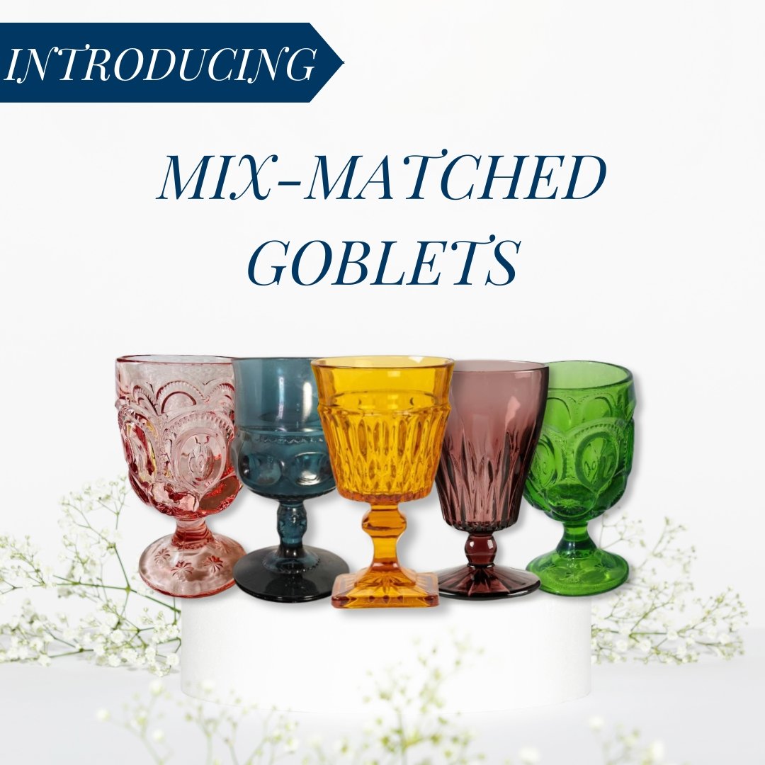 Introducing our Mix-Matched Goblets, Pink, Blue, Amber, Amethyst, and Green are all available on our website now! 🎉

Contact Us for Booking or Check out our Website, link in bio!

Call/Text 813-661-2933 or Email info@otmrentalsandevents.com
.
.
.
#e
