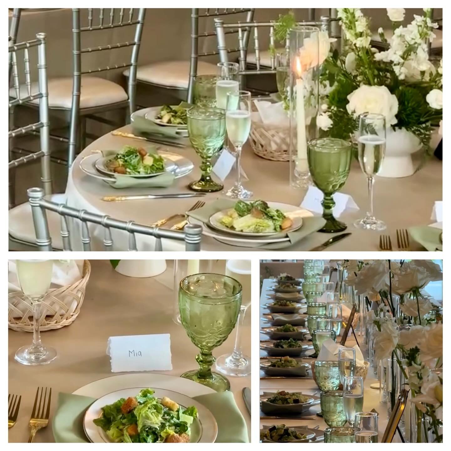 Our Green Vintage Style Goblets really complement this table design. —————————————————————————&mdash