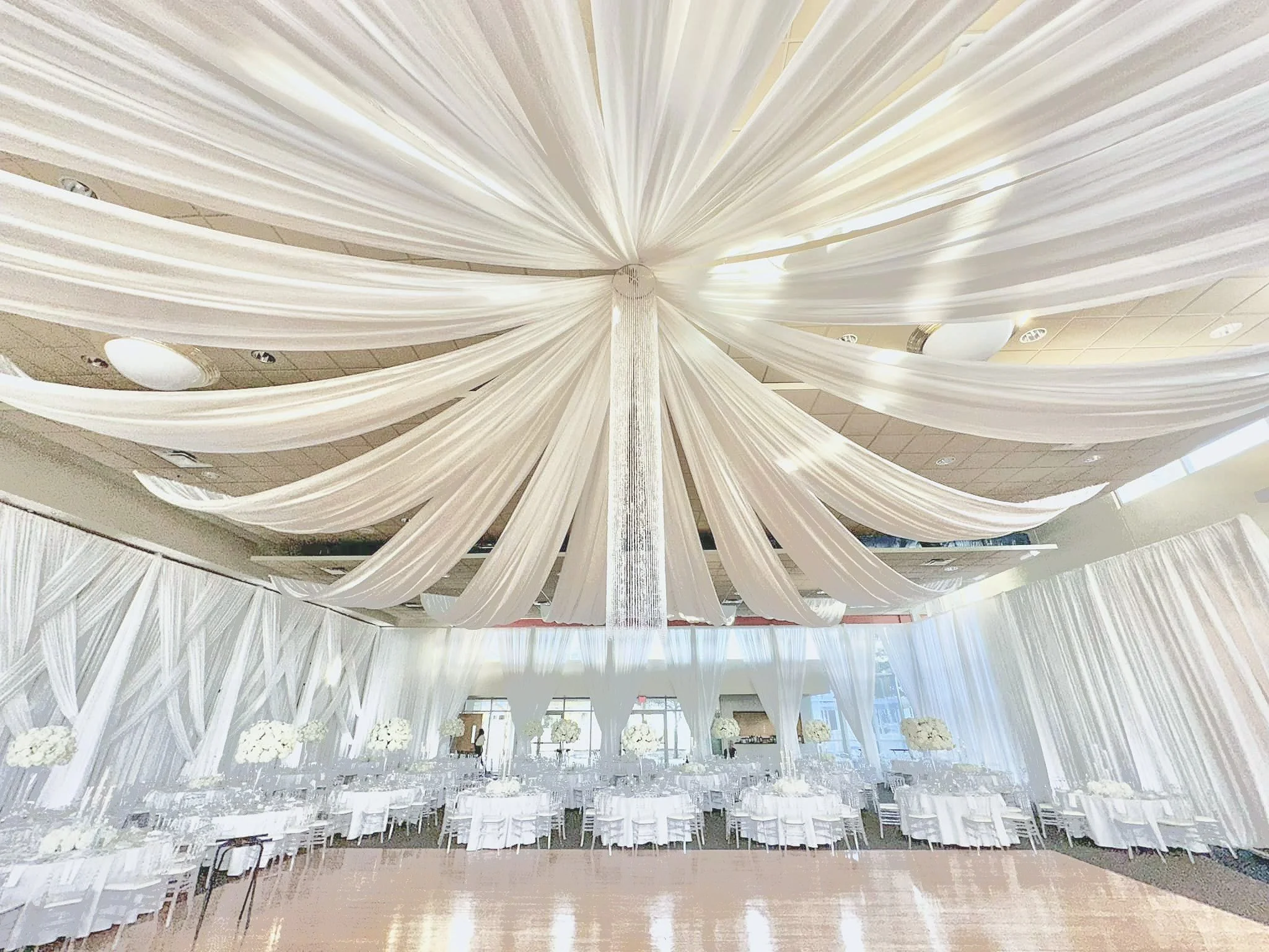 Draping | Ceiling - Backdrops - Color Options — On The Move Wedding ...