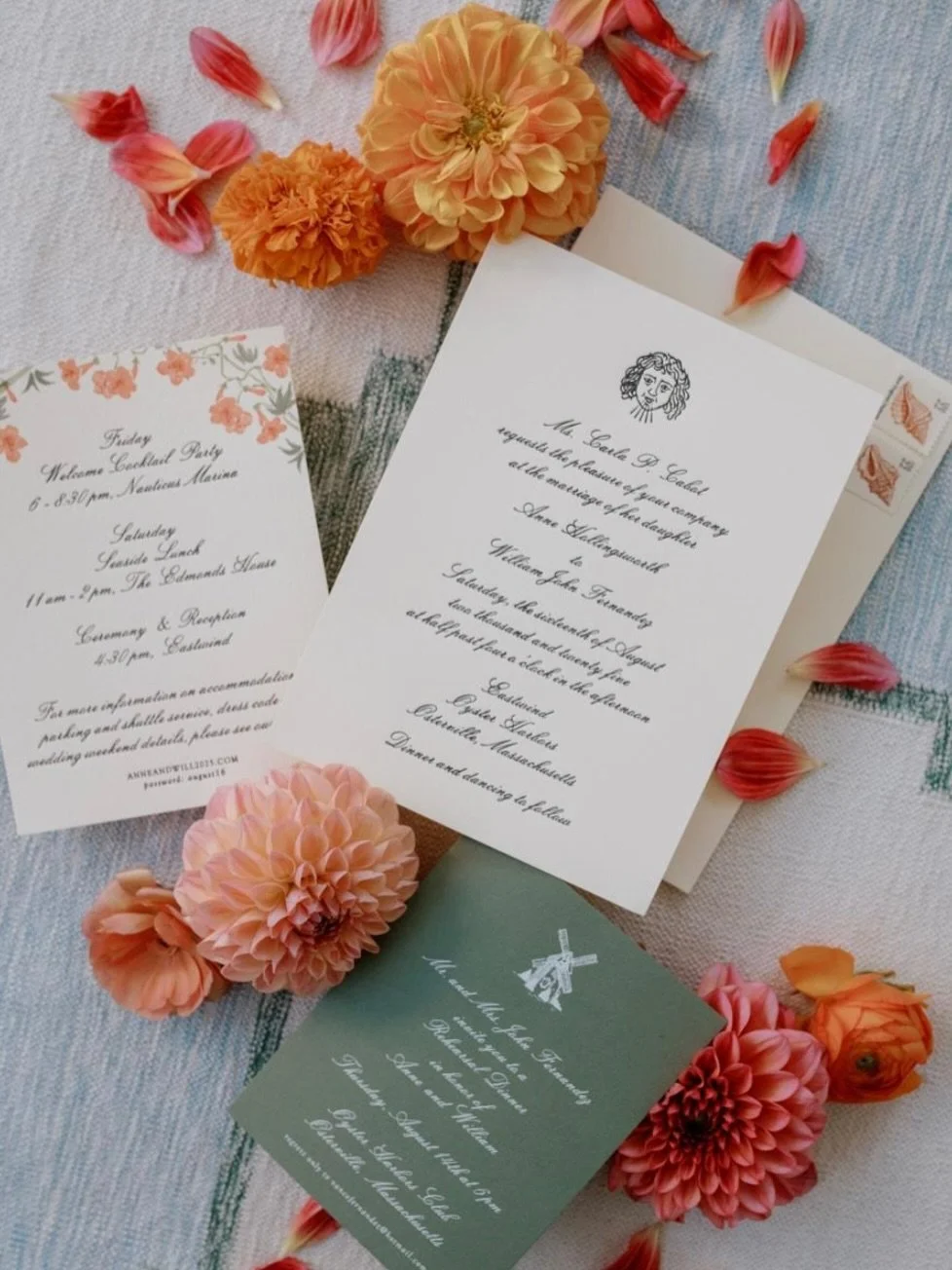 Still obsessed with this feature in @stylemepretty 🌸🧡 It was such a pleasure working with Anne &amp; Will to create their wedding suite, and to carry the design through to the day-of paper so everything felt cohesive. A beautiful late-summer celebr