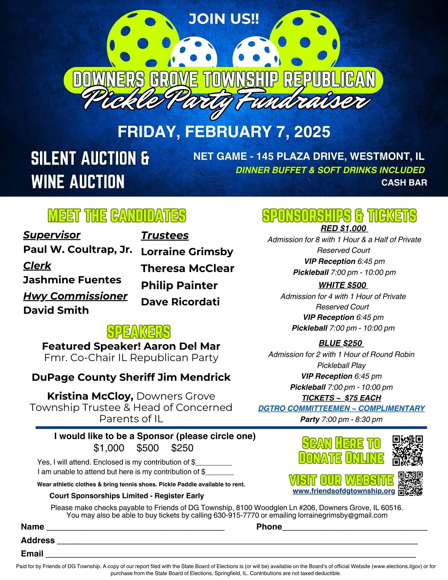 Friends of DGTownship Republican Pickle Party Fundraiser