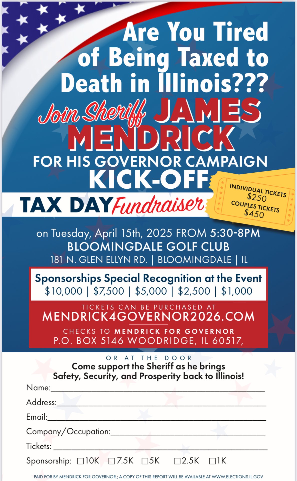Sheriff Mendrick for Governor Fundaiser