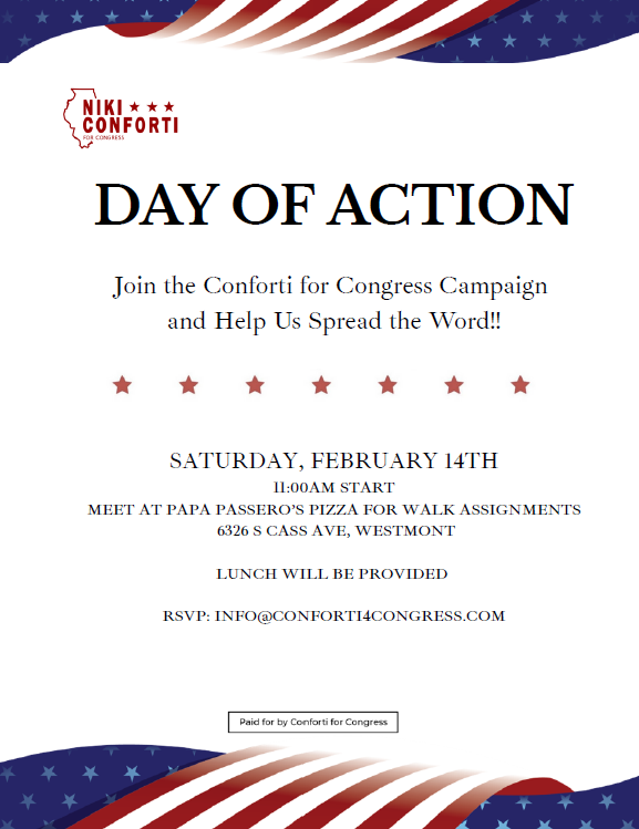 CONFORTI FOR CONGRESS DAY OF ACTION