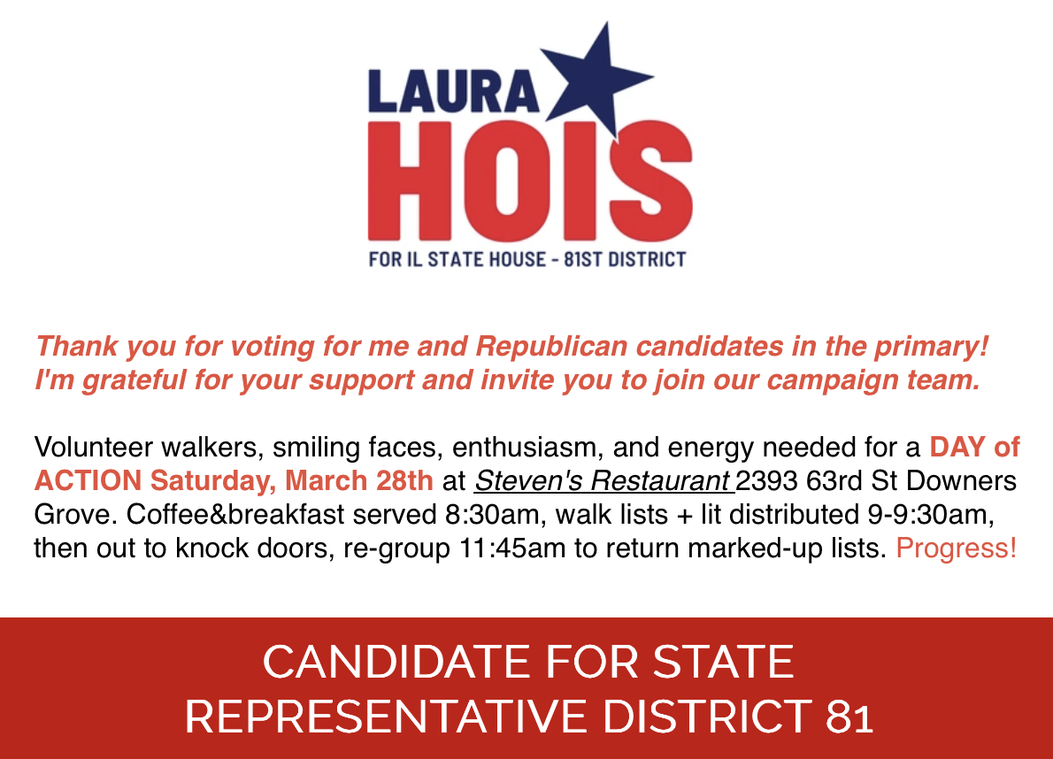 Hois for State Rep 81 DAY OF ACTION