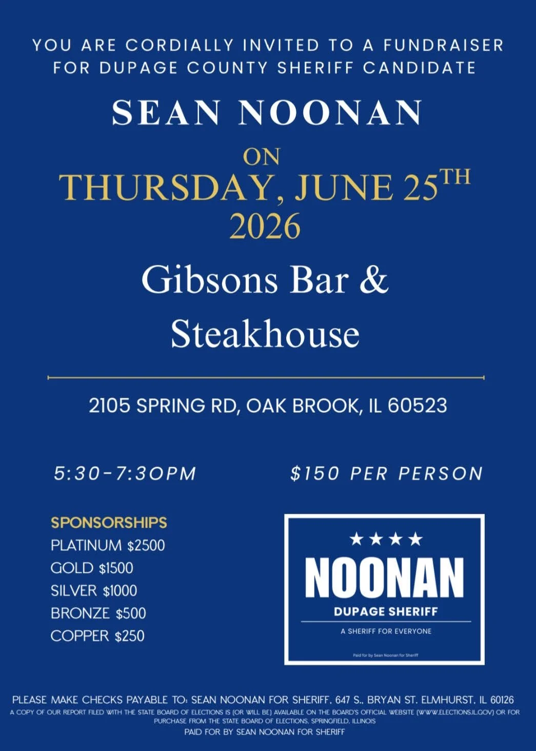 Noonan for DuPage County Sheriff Fundraiser