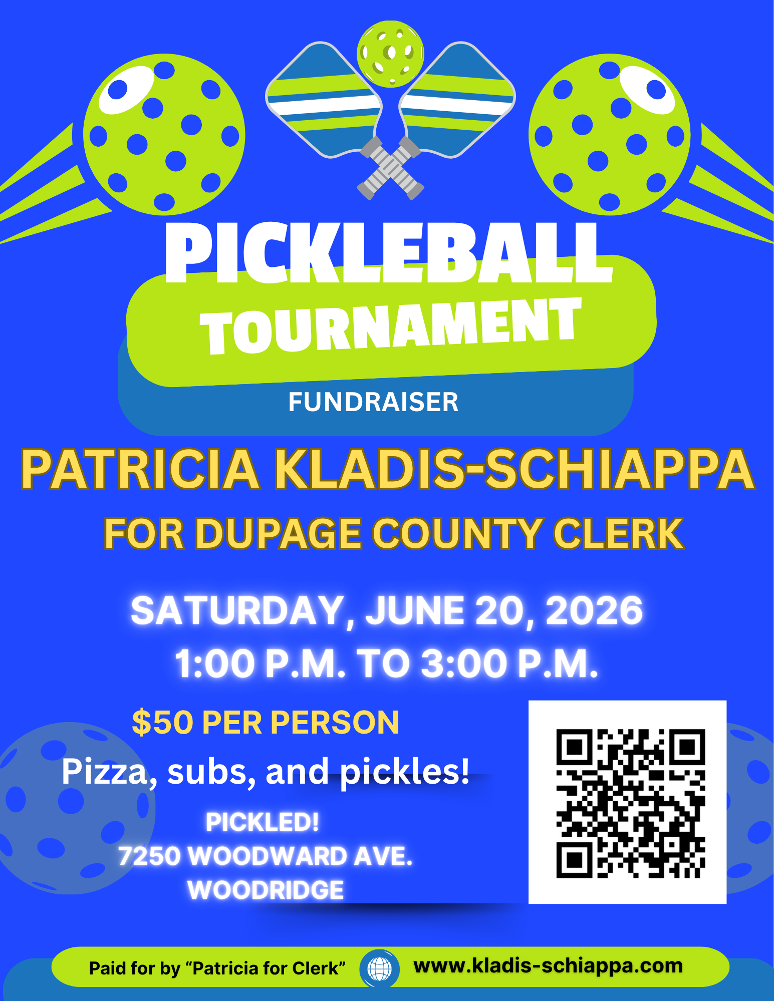 Kladis-Schiappa for DuPage County Clerk PICKLED Fundraiser