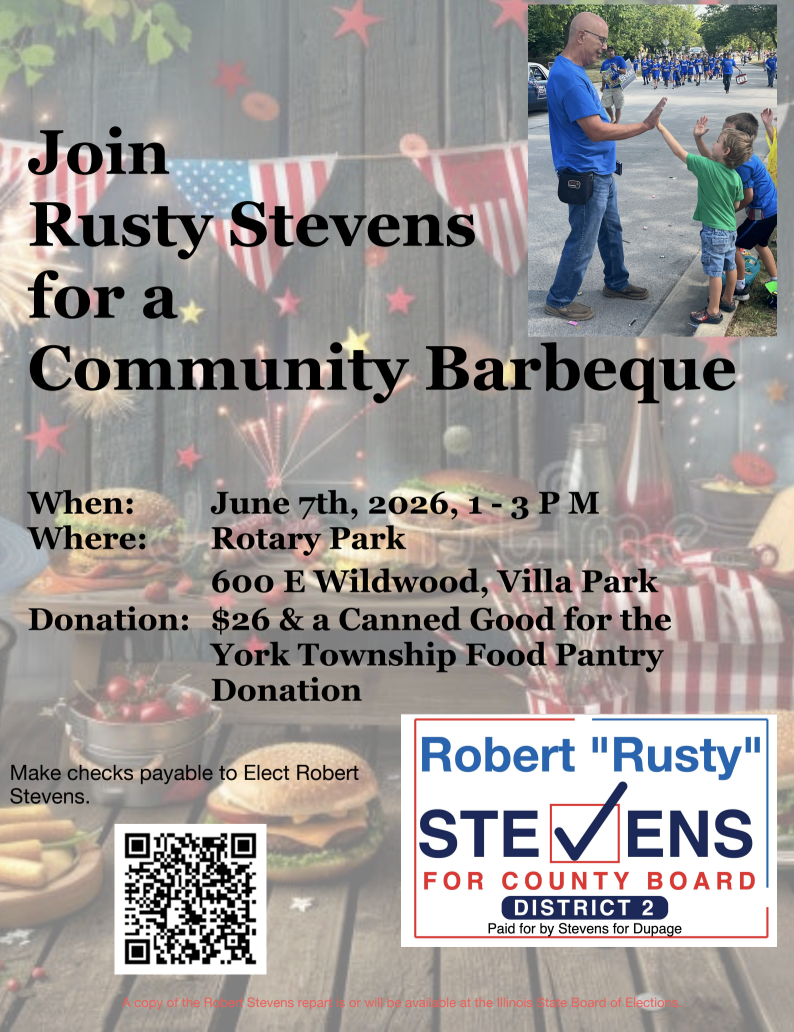 Stevens for DuPage County Board 2 Community BBQ