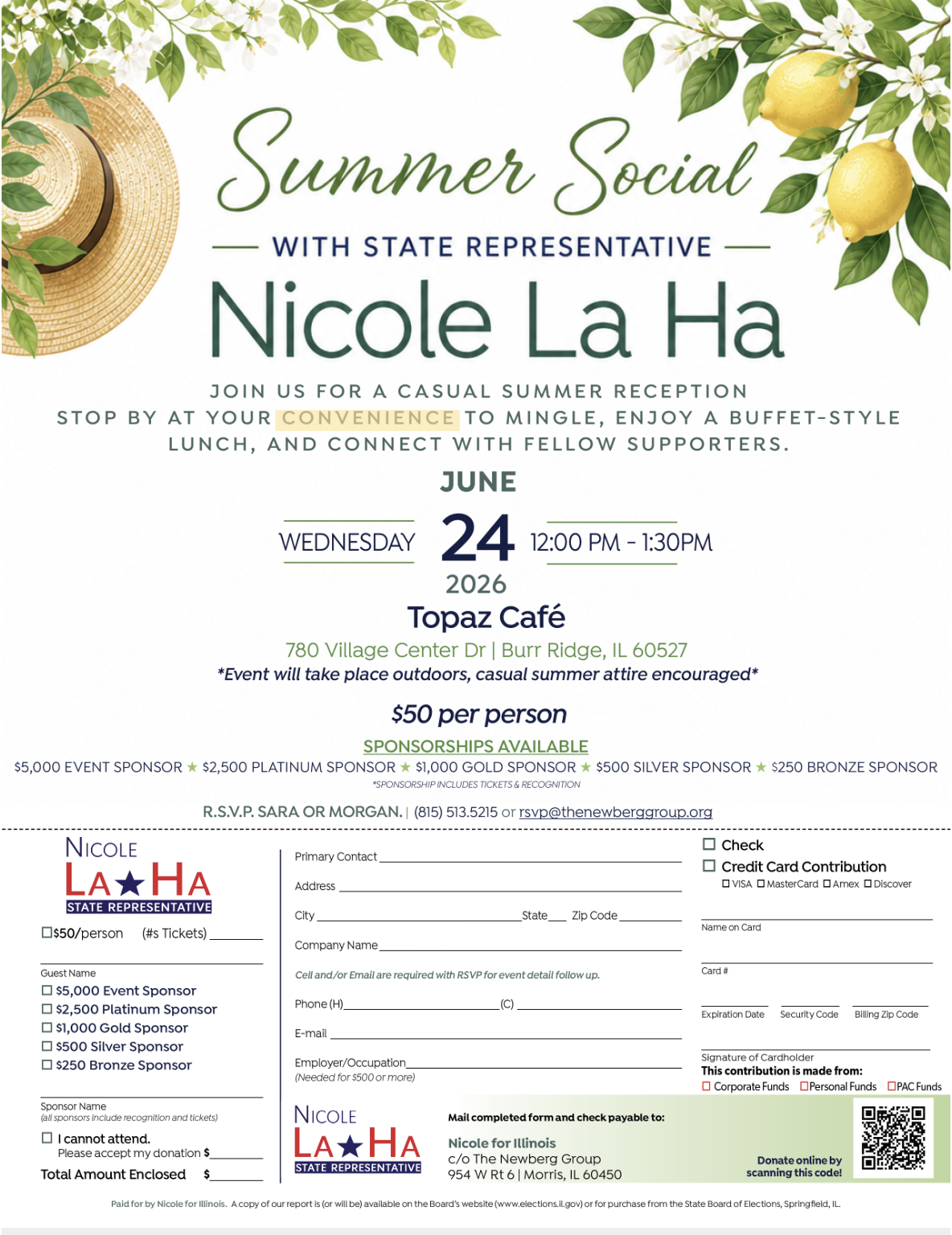 State Rep 82 Nicole LaHa Summer Lunch Social