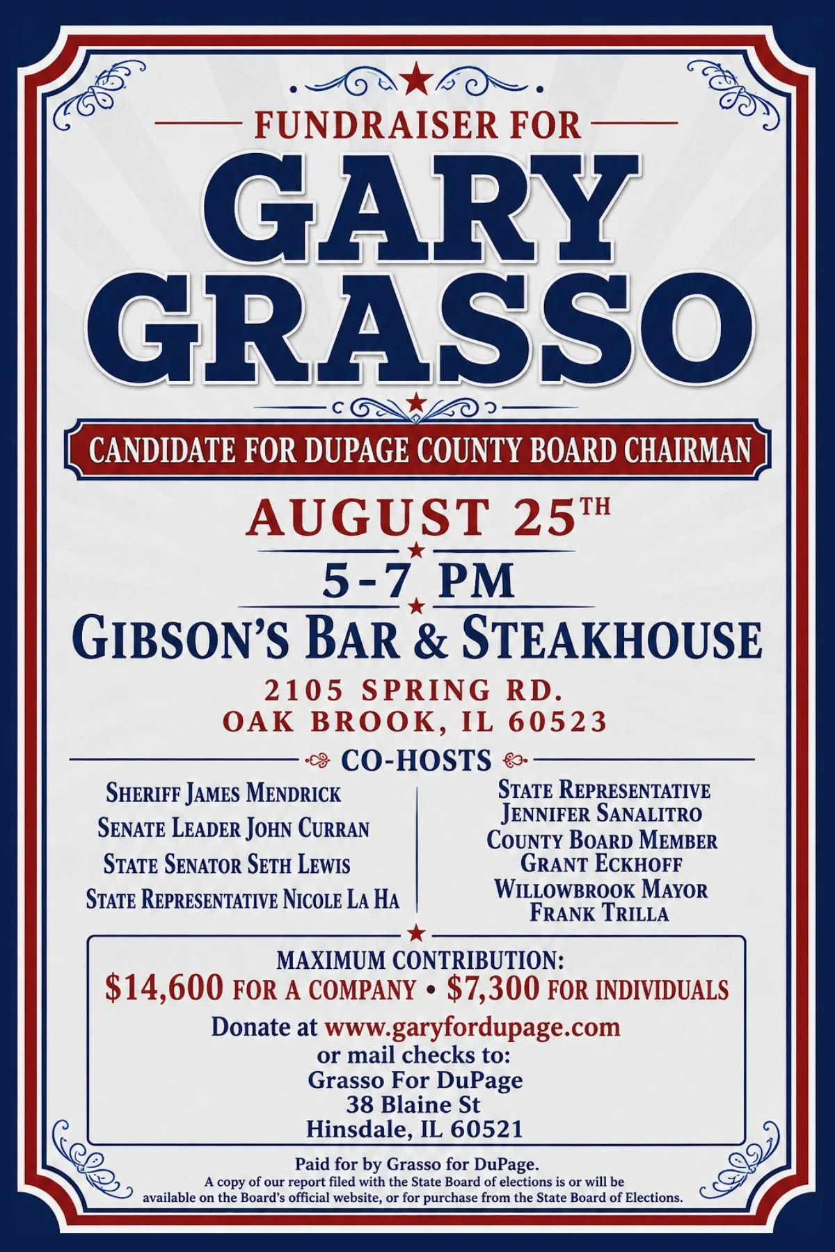 Fundraiser for Gary Grasso for DuPage County Board Chairman