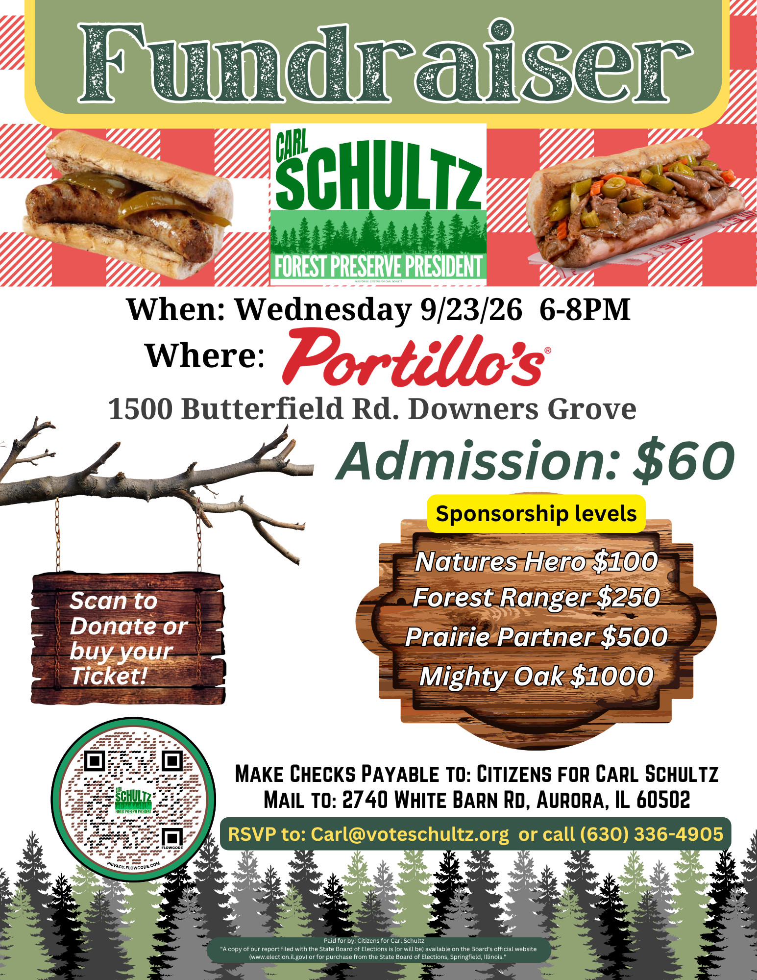 Carl Schultz for Forest Preserve  President Fundraiser