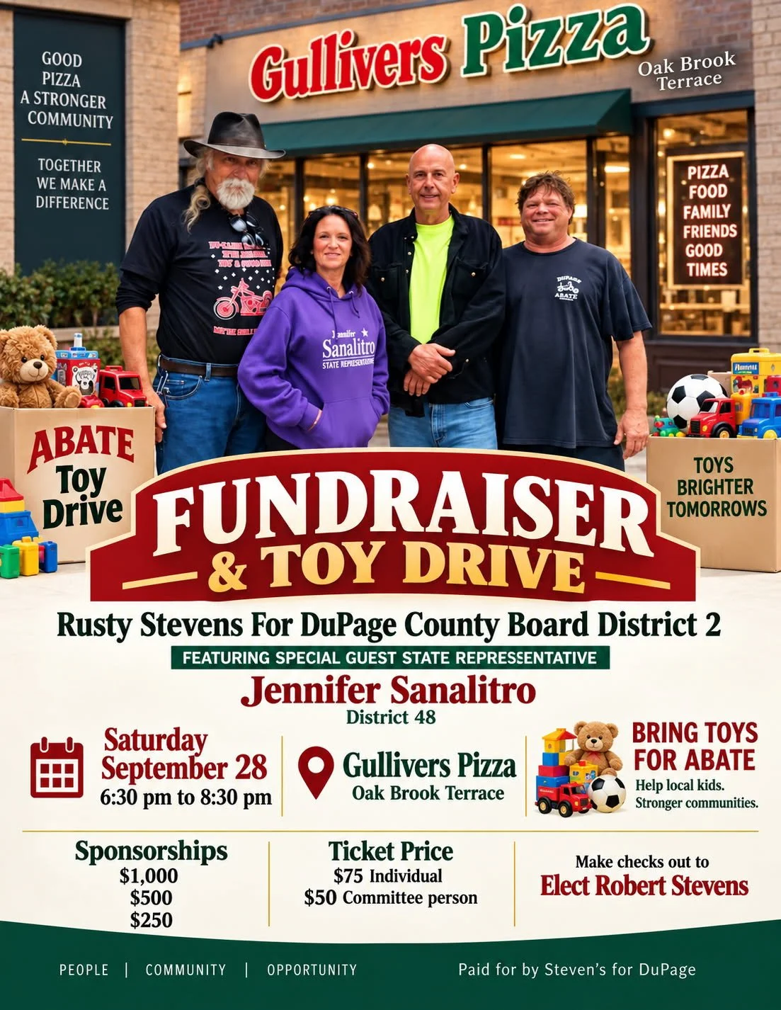 Stevens for DuPage County Board 2  Fundraiser &amp; Toy Drive