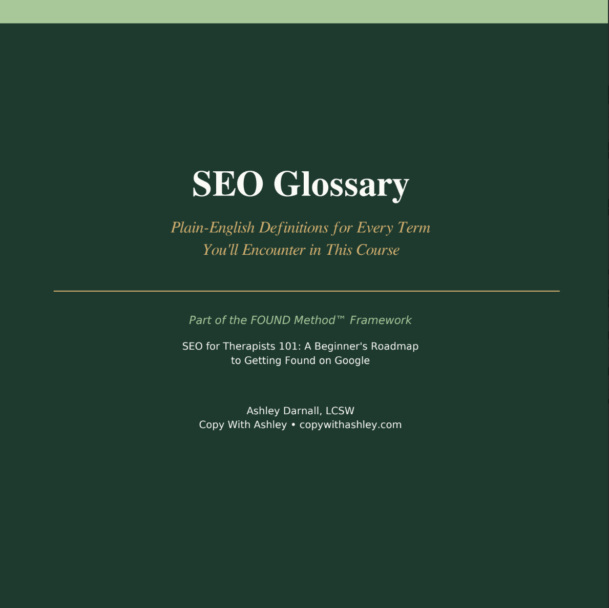 understanding SEO for therapists - a course