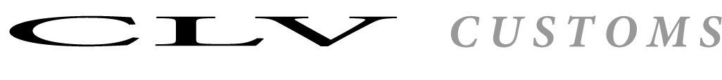 Close-up of a black and white sign with the word 'CUSTOMS' in white cursive font at the top right.