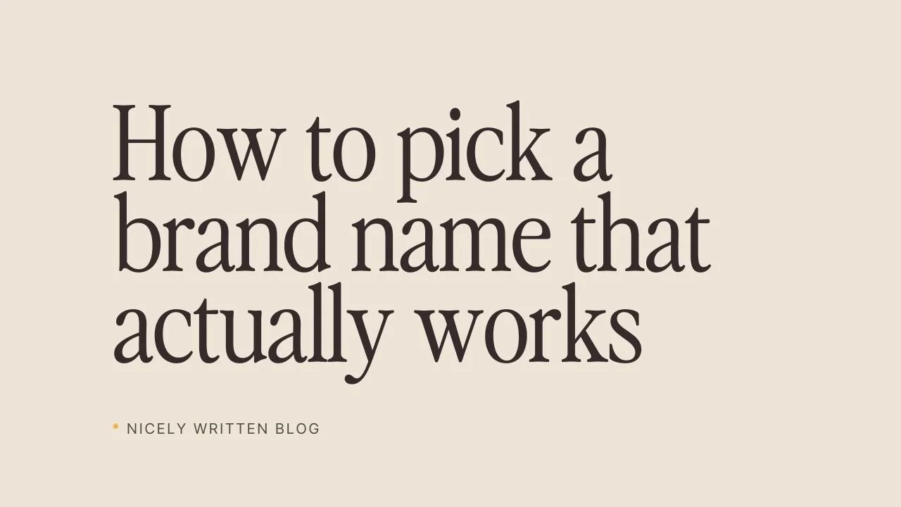 How to pick a brand name that actually works