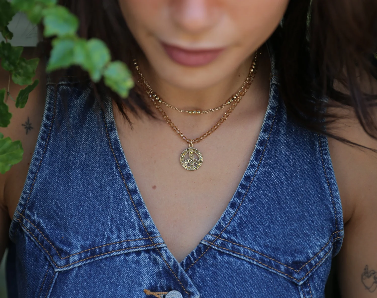 Beaded Peace Charm Necklace — Tommassini Jewelry