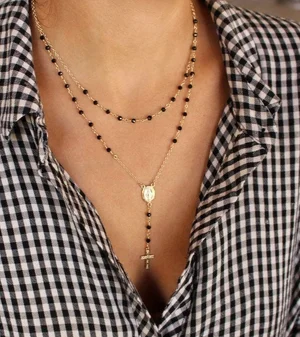 Double strand lariat picture jasper necklace main image 1