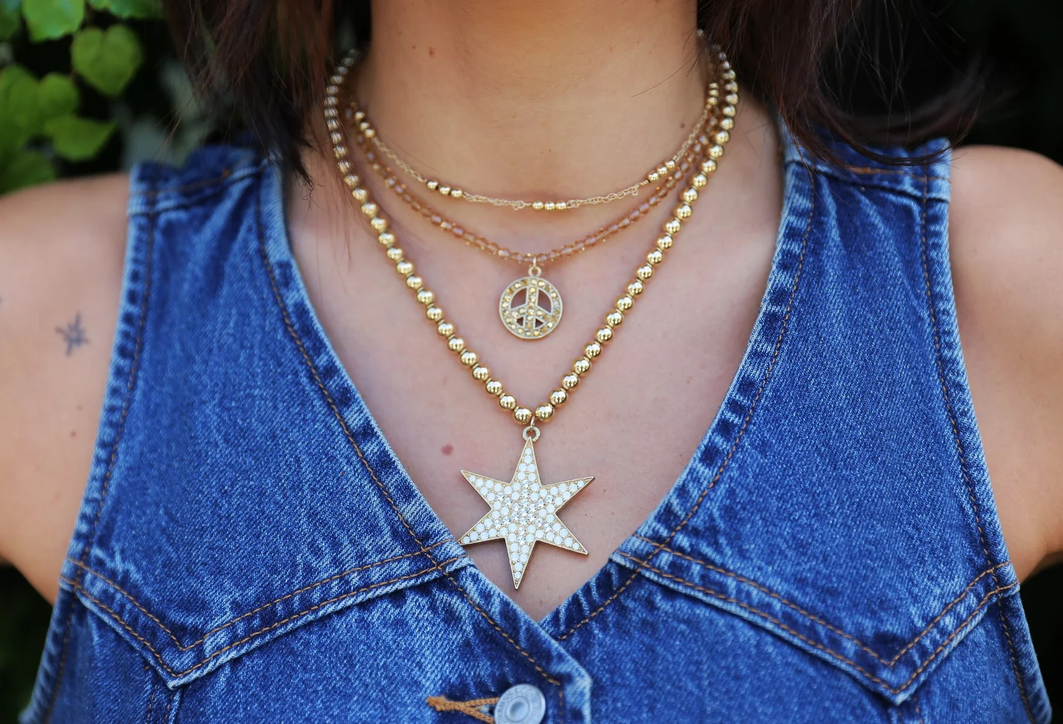Beaded Peace Charm Necklace — Tommassini Jewelry