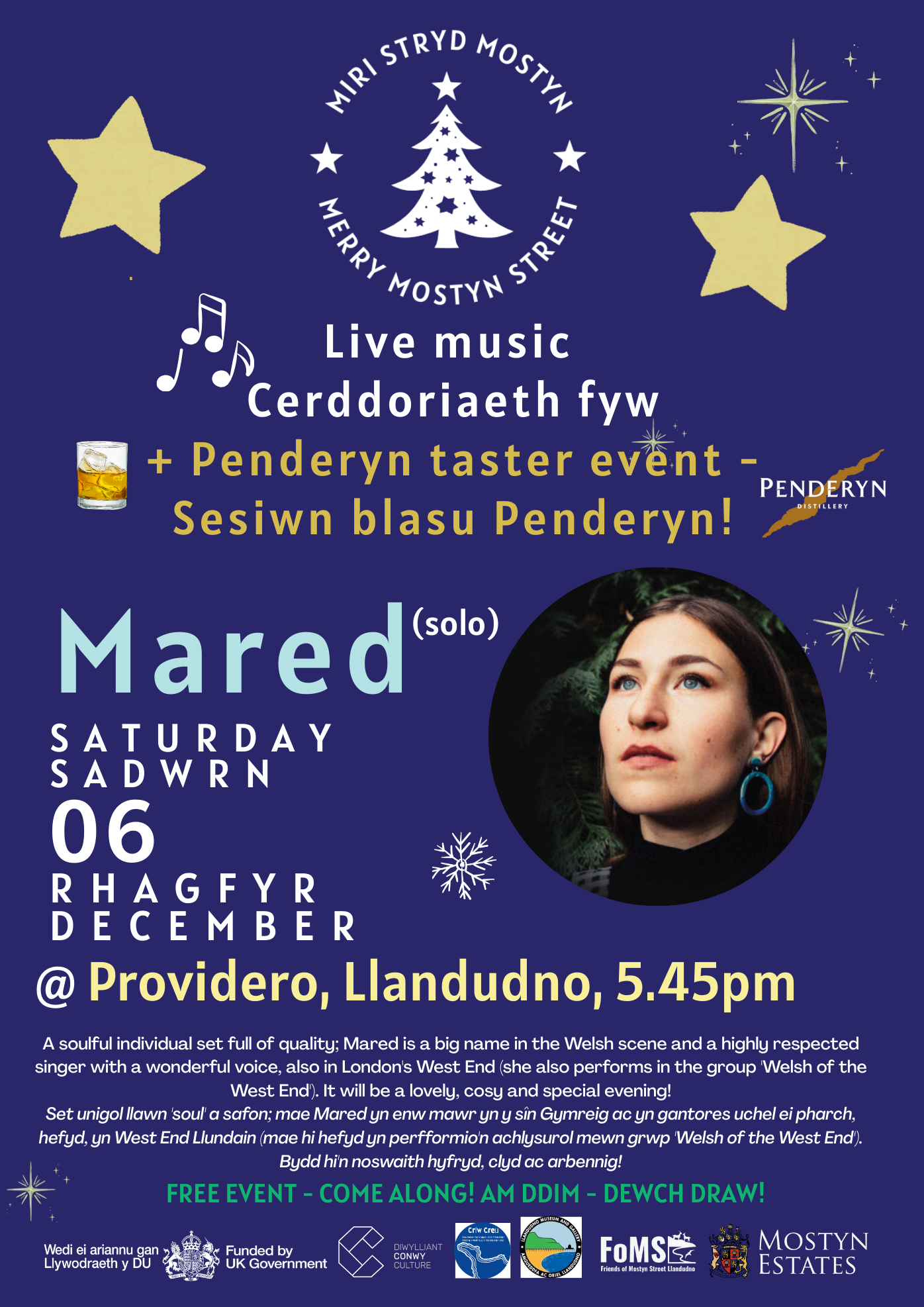 MARED SOLO PERFORMANCE and PENDERYN DISTILLERY WHISKY TASTING