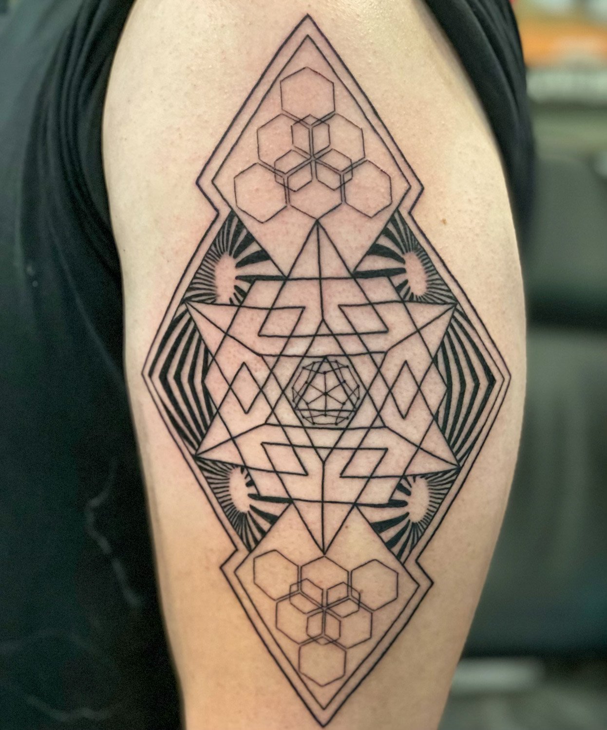 Geometric Sleeve Tattoo by Amber Muse