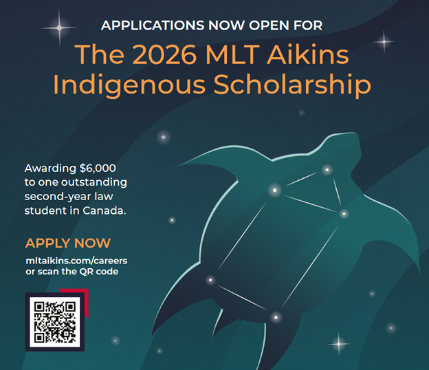 2026 MLT Aikins Indigenous Scholarship