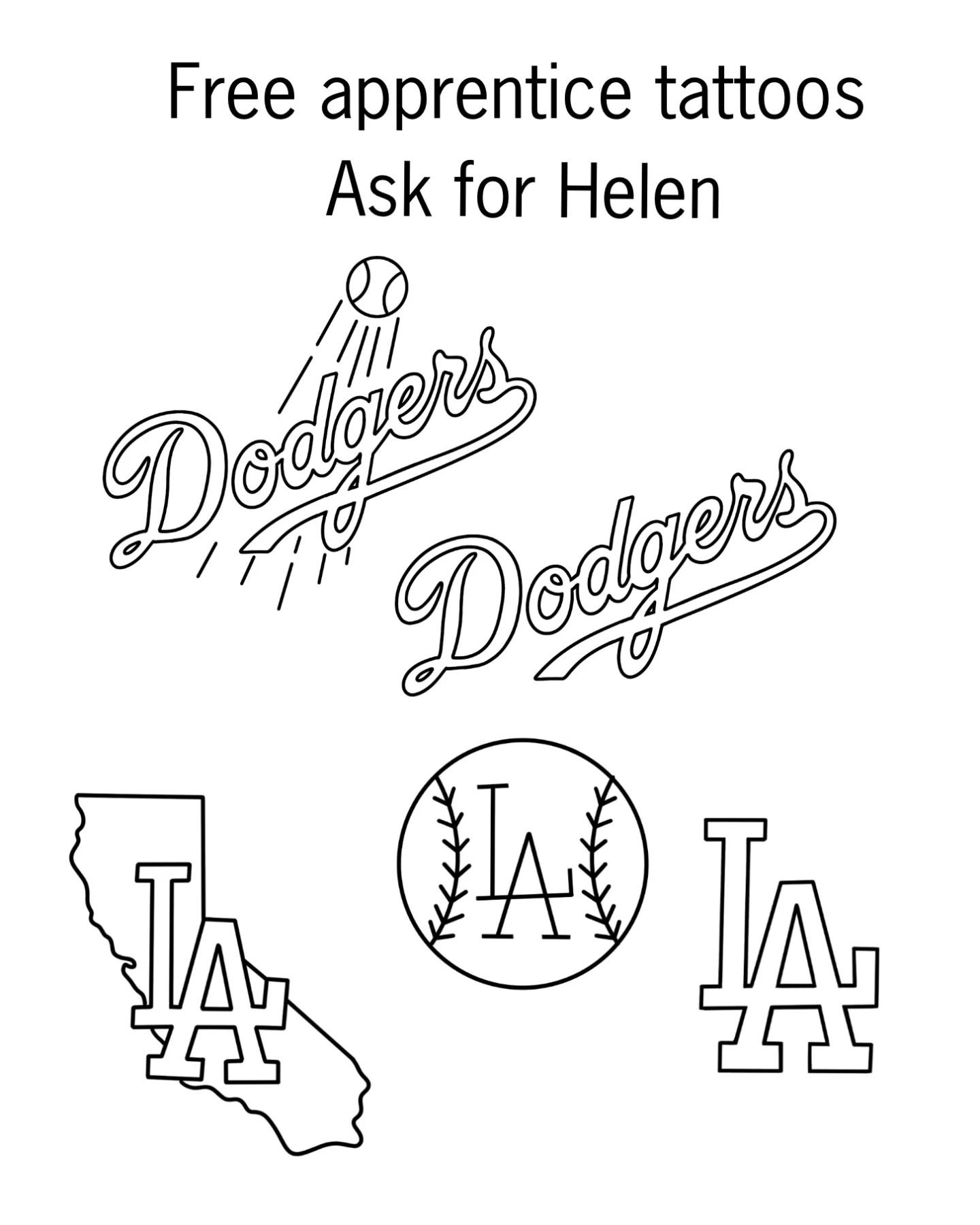 Our apprentice is doing free Dodger tattoos. Message  @helenthinh
